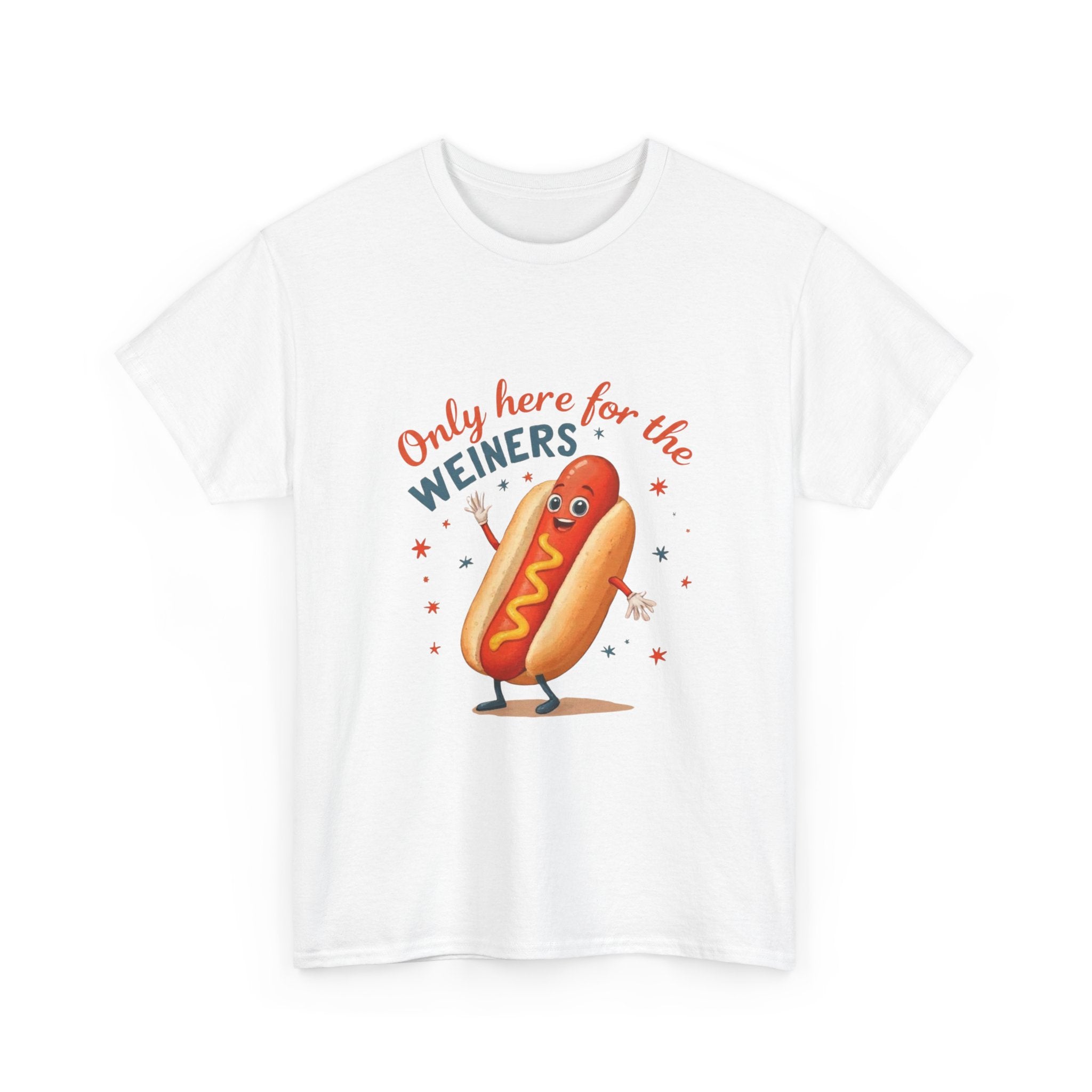 Funny Hot Dog Tee — "Only Here for the Weiners" Graphic T-Shirt