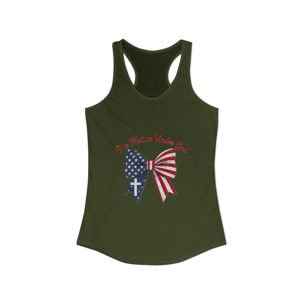 One Nation Under God Patriotic Tank Top — Women's Racerback