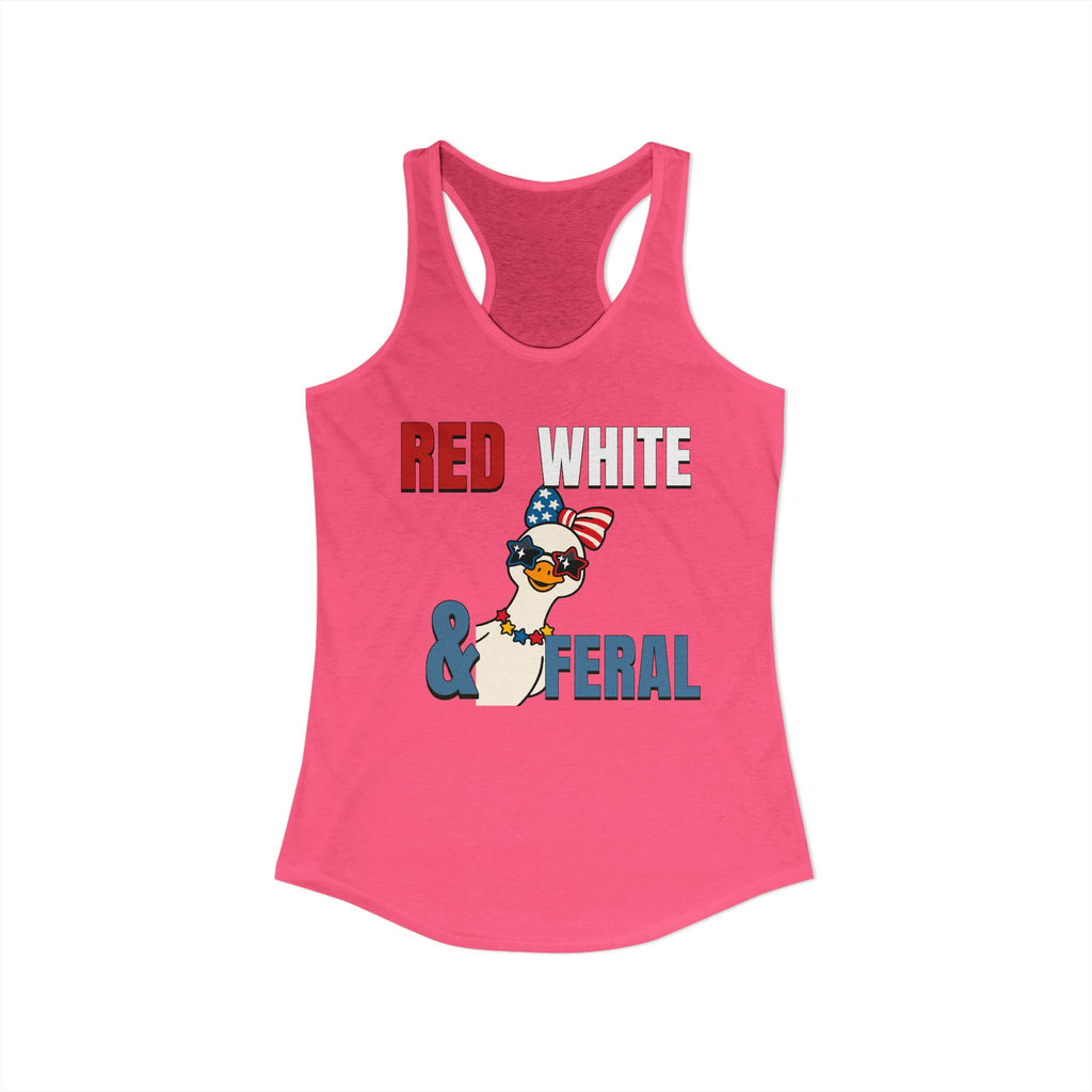 Red white & Feral Patriotic Tank Top