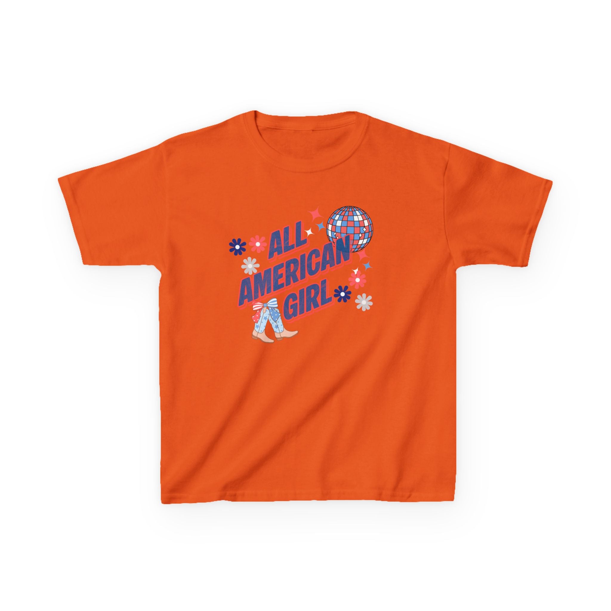 All American Girl Kids T-Shirt — Patriotic 4th of July Tee
