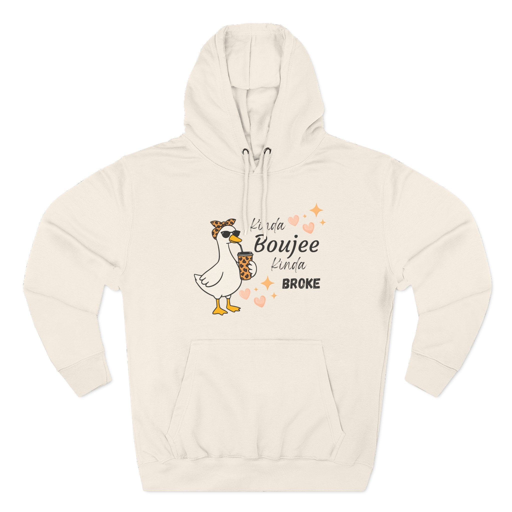 Duck Graphic Hoodie — "A Little Boujee, Kinda Broke" Cute Casual Pullover