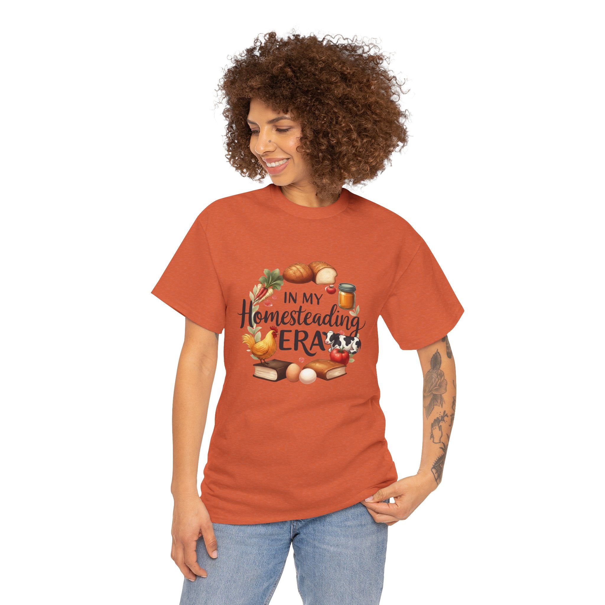 Homesteading Era Tee — Cute Bread, Chickens & Eggs Design