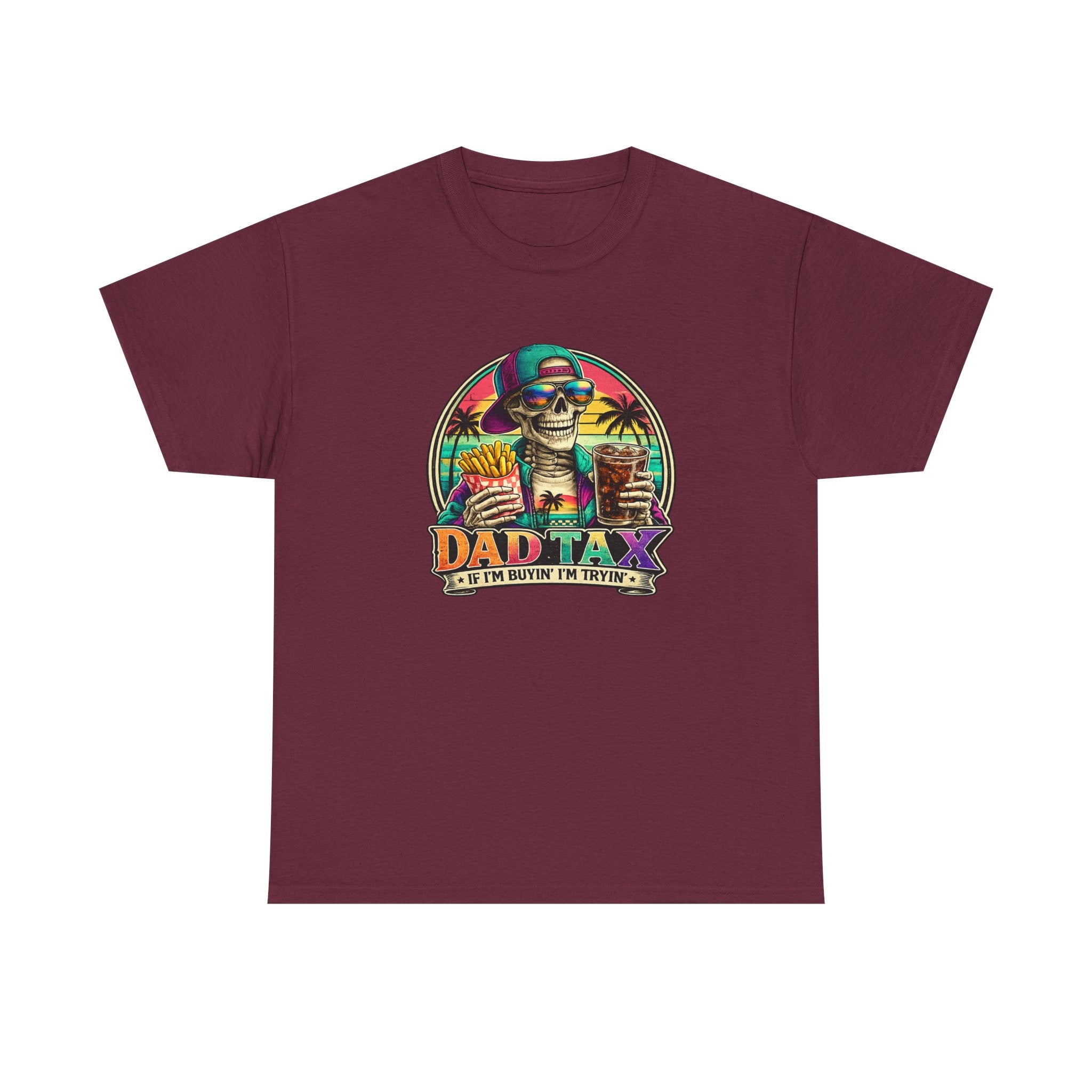 Dad Tax T-Shirt - Funny Dad Vacation Skull Tee (I’m Just Buying the Tacos)