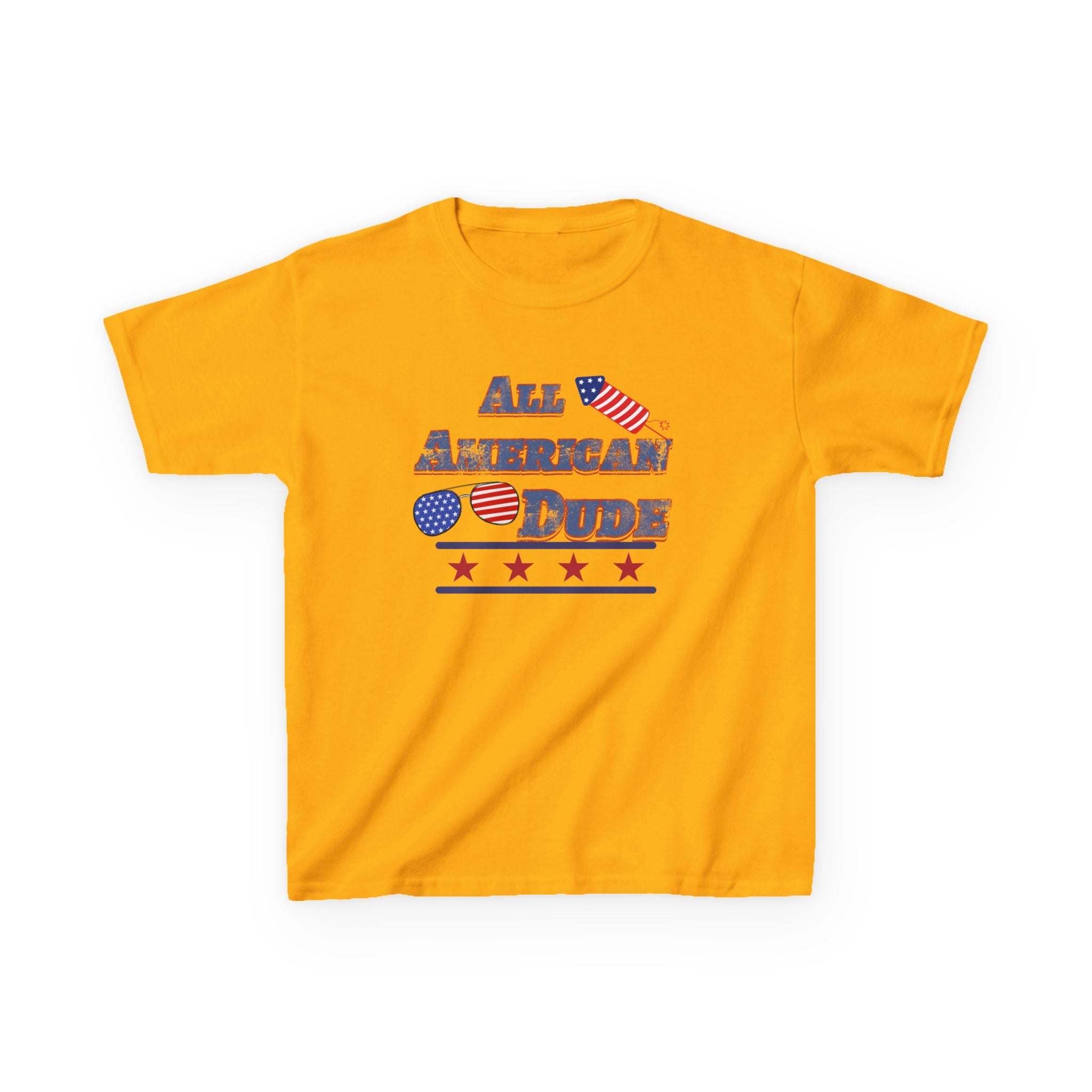 Kids Tee — "All American Dude" Patriotic 4th of July T-Shirt
