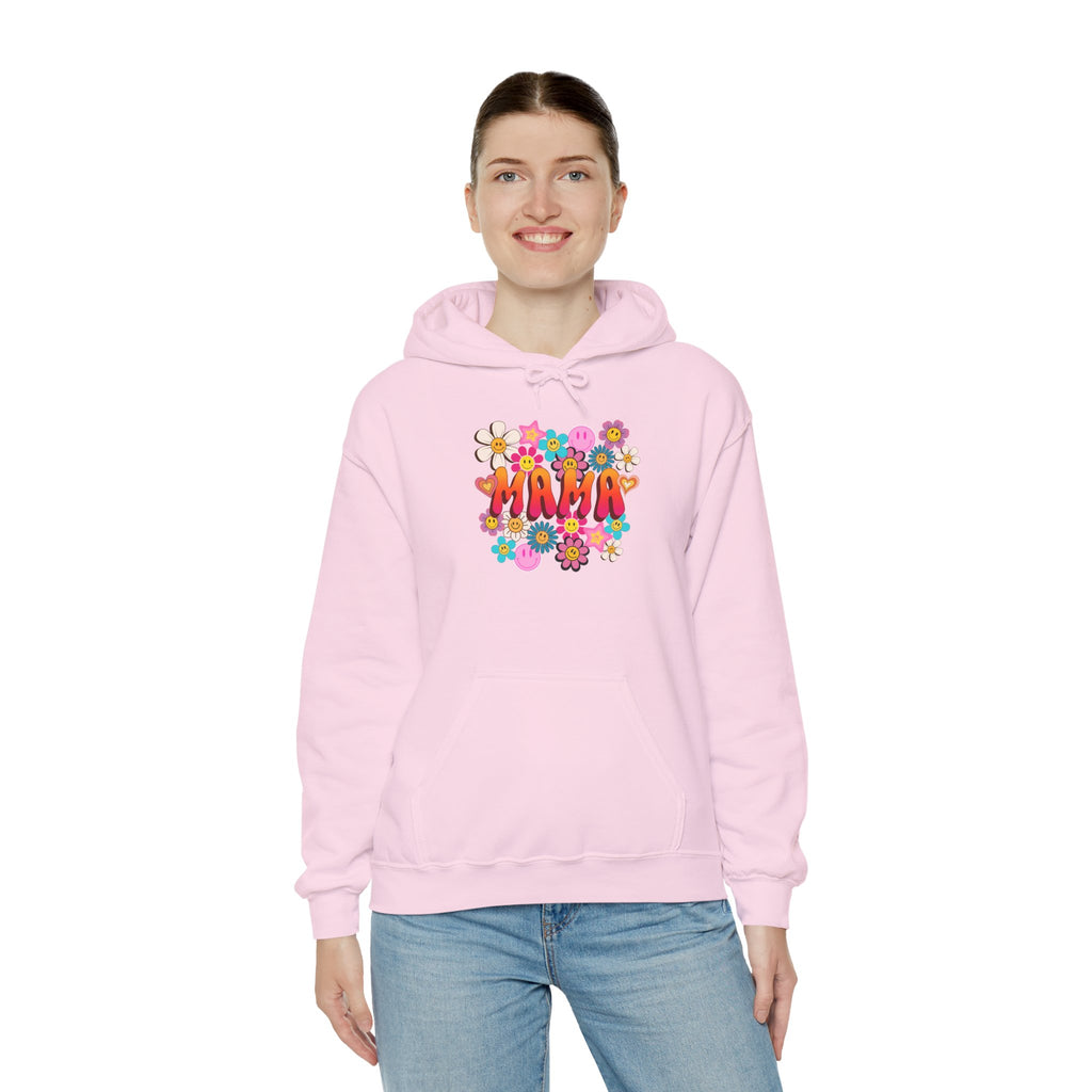 Mama Floral Hoodie — Retro Flower Power "Mama" Sweatshirt