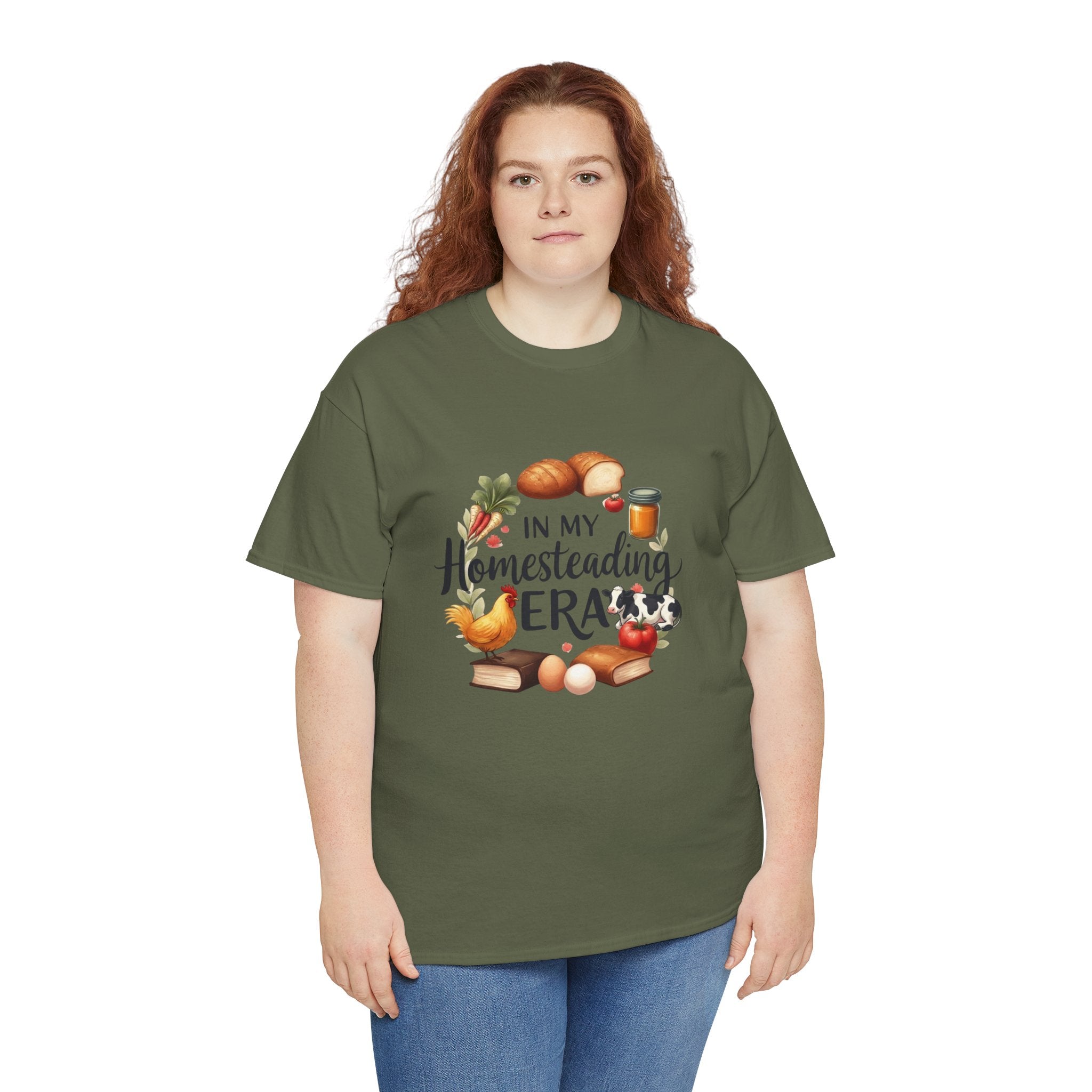 Homesteading Era Tee — Cute Bread, Chickens & Eggs Design