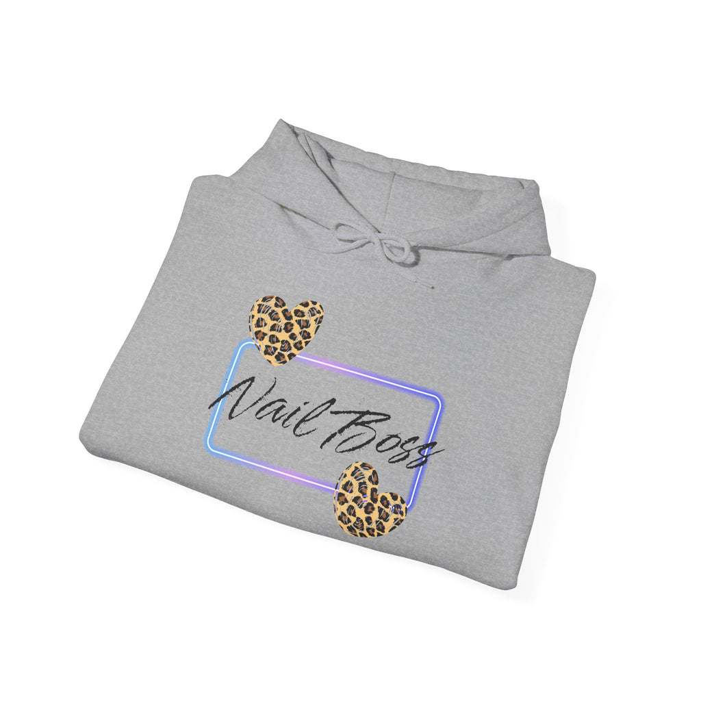 Nail Boss Hoodie — Leopard Hearts Nail Tech Sweatshirt