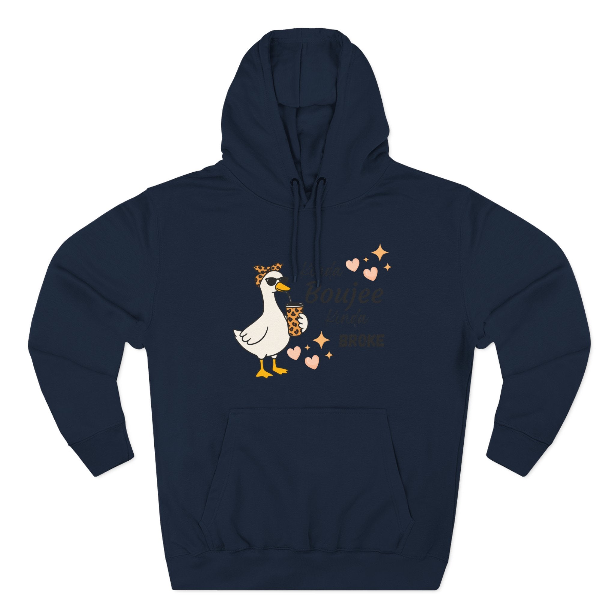 Duck Graphic Hoodie — "A Little Boujee, Kinda Broke" Cute Casual Pullover