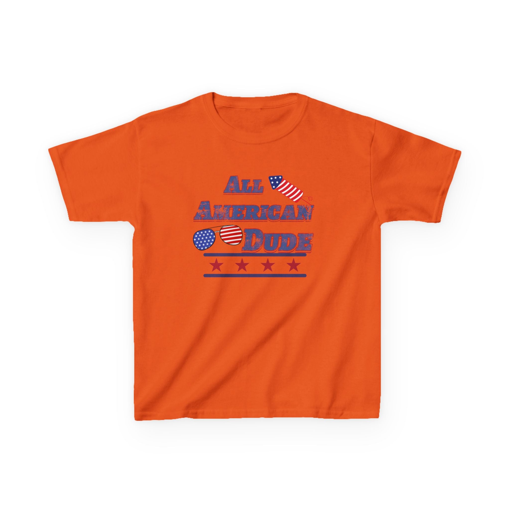 Kids Tee — "All American Dude" Patriotic 4th of July T-Shirt