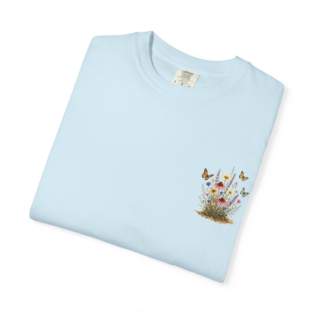 Wildflower Bouquet T-shirt | Backyard Butterflies, Botanical Illustration