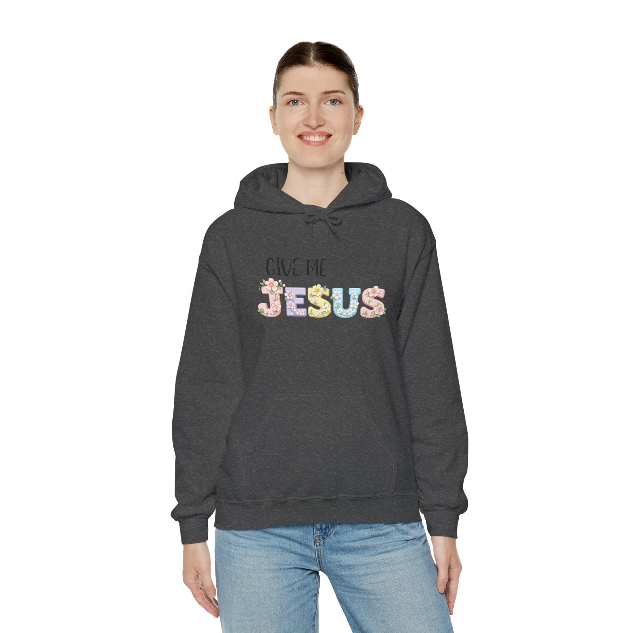 Give Me Jesus Floral Hoodie — Christian Faith Pullover for Women & Men