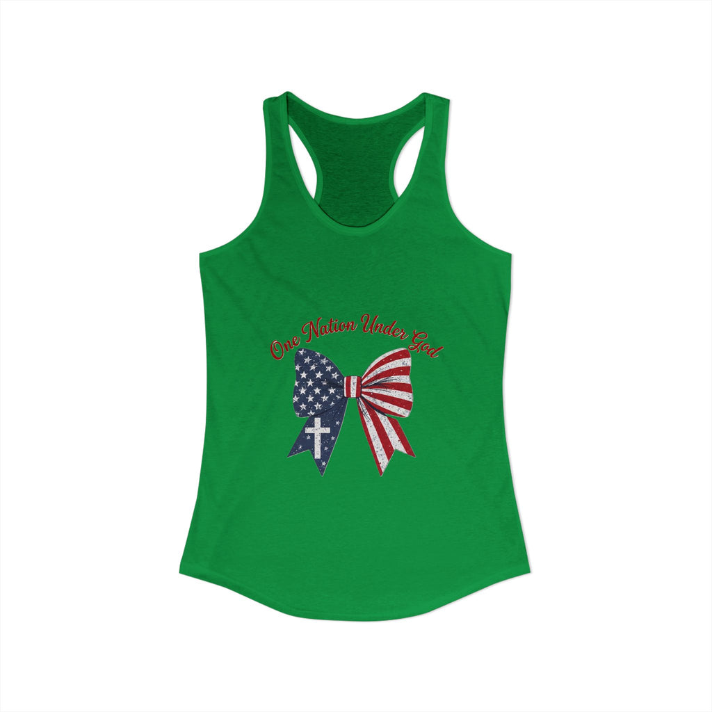 One Nation Under God Patriotic Tank Top — Women's Racerback
