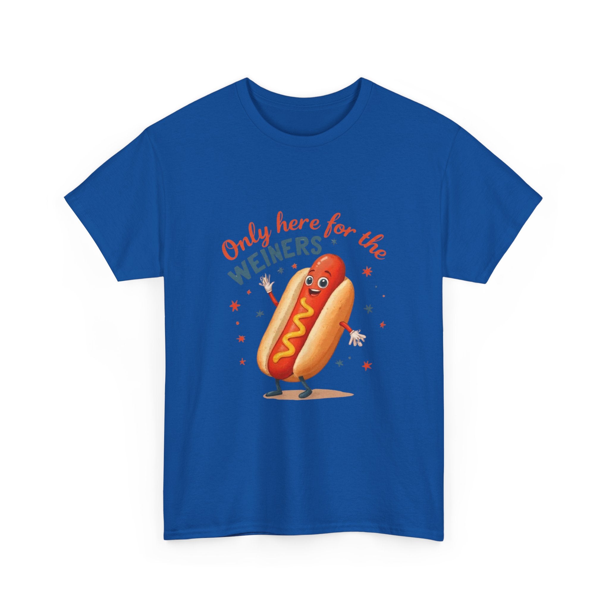 Funny Hot Dog Tee — "Only Here for the Weiners" Graphic T-Shirt