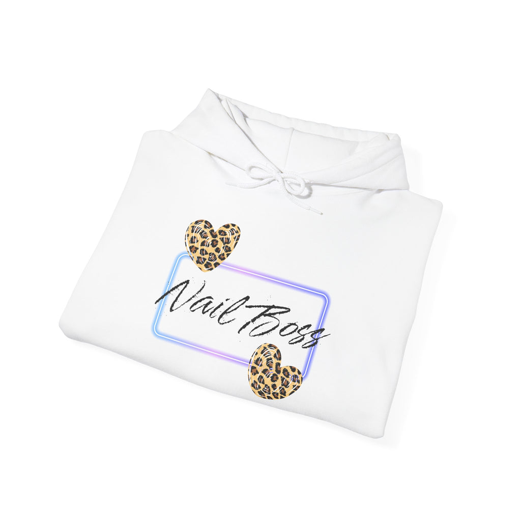 Nail Boss Hoodie — Leopard Hearts Nail Tech Sweatshirt
