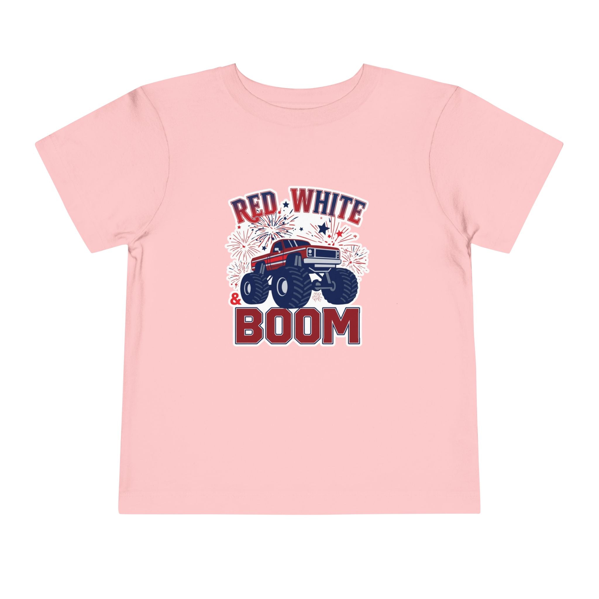 Toddler Tee - "Red, White & Boom" Monster Truck 4th of July Shirt