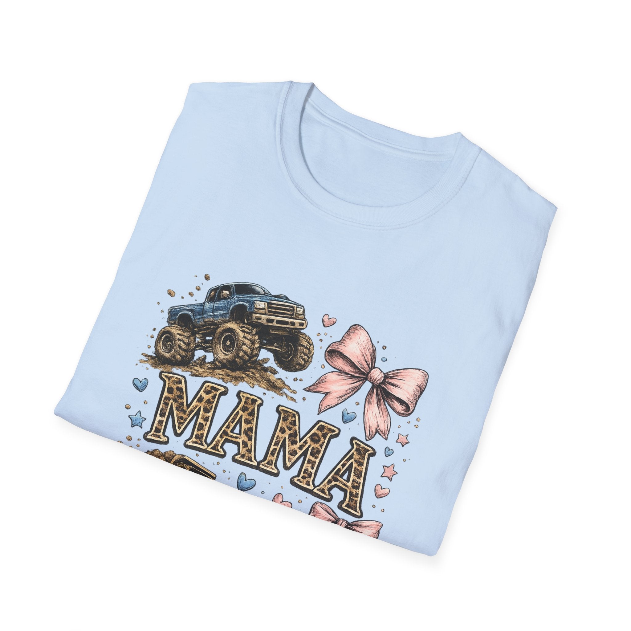 Mama Jeep & Ballet Shoes T-Shirt — 'MAMA' Graphic Tee with Trucks, Bows & Ballet Slippers