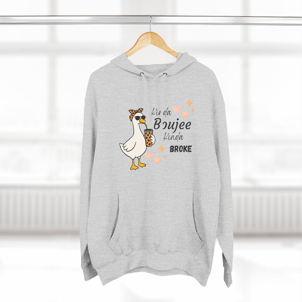 Duck Graphic Hoodie — "A Little Boujee, Kinda Broke" Cute Casual Pullover