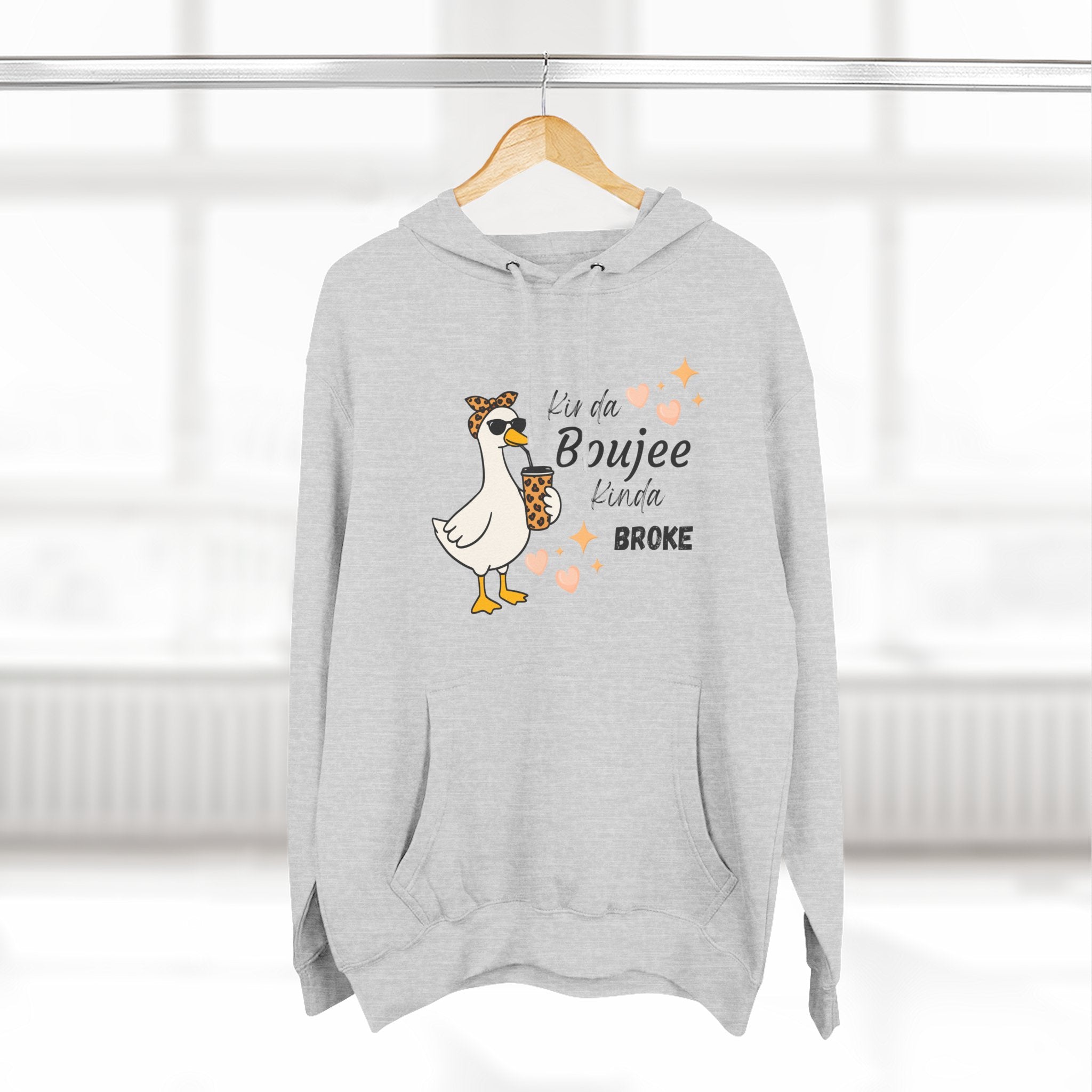 Duck Graphic Hoodie — "A Little Boujee, Kinda Broke" Cute Casual Pullover