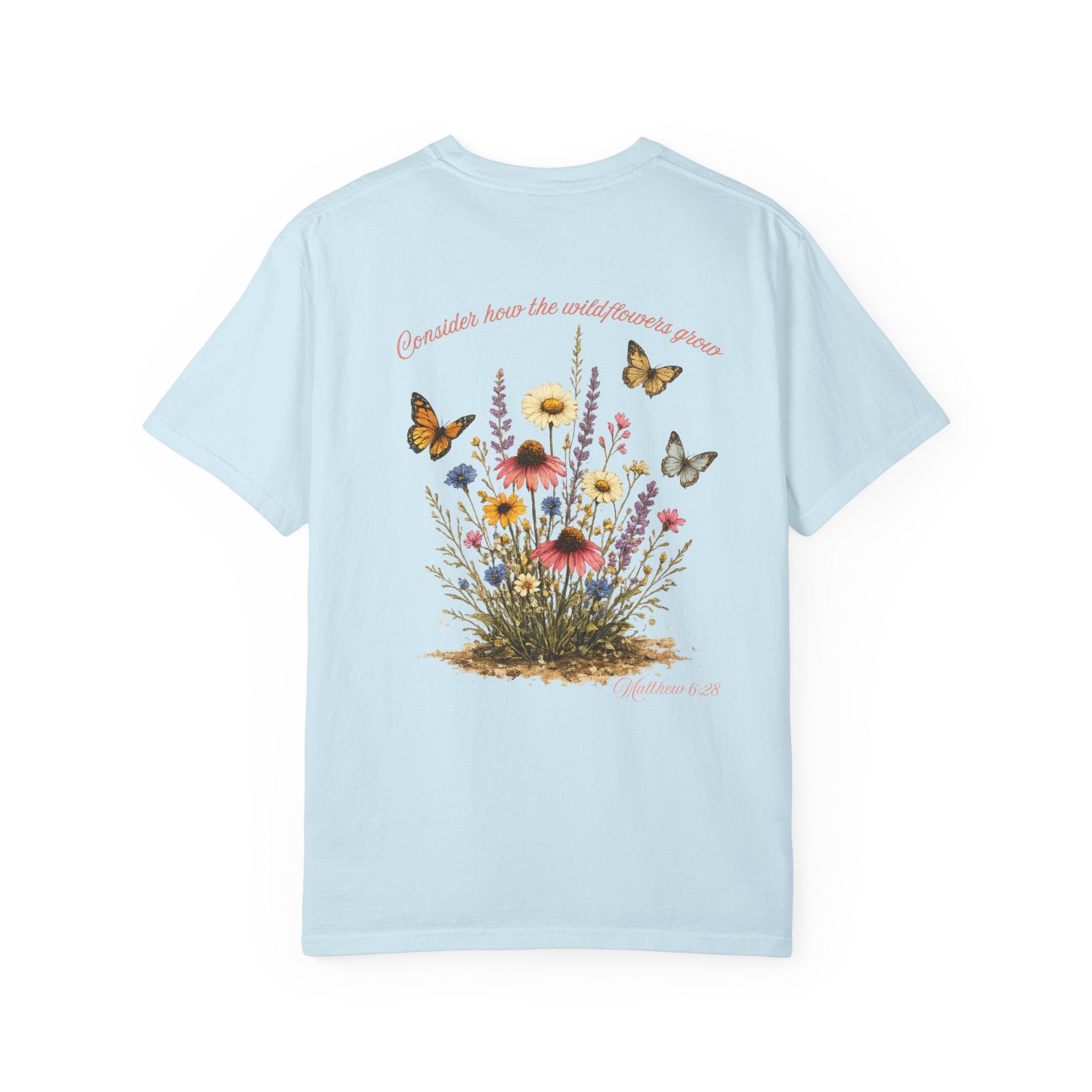 Wildflower Bouquet T-shirt | Backyard Butterflies, Botanical Illustration