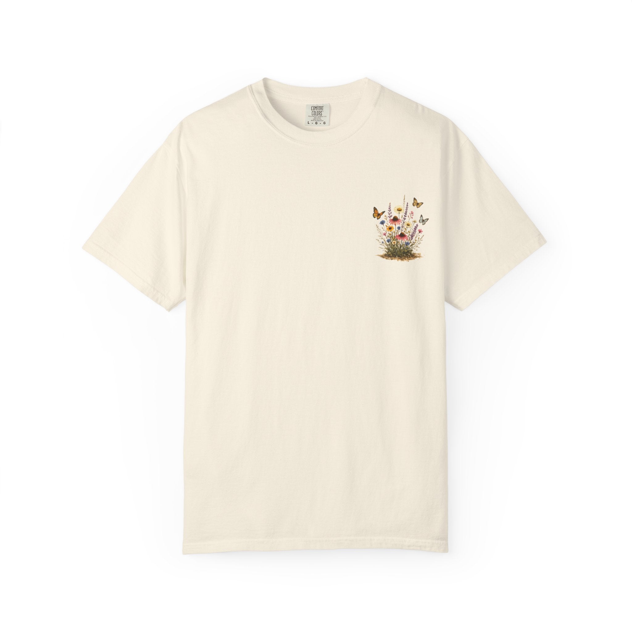 Wildflower Bouquet T-shirt | Backyard Butterflies, Botanical Illustration