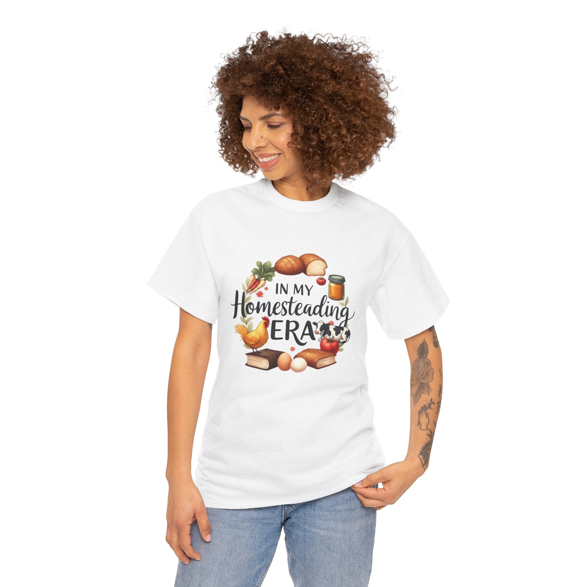 Homesteading Era Tee — Cute Bread, Chickens & Eggs Design