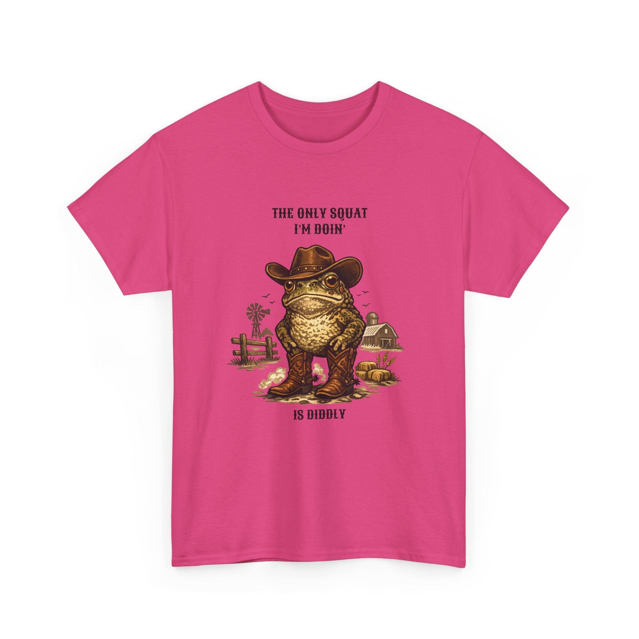 Frog Cowboy Tee — “The Only Squat I’m Doin’ Is Diddle” Funny Western Graphic T-Shirt