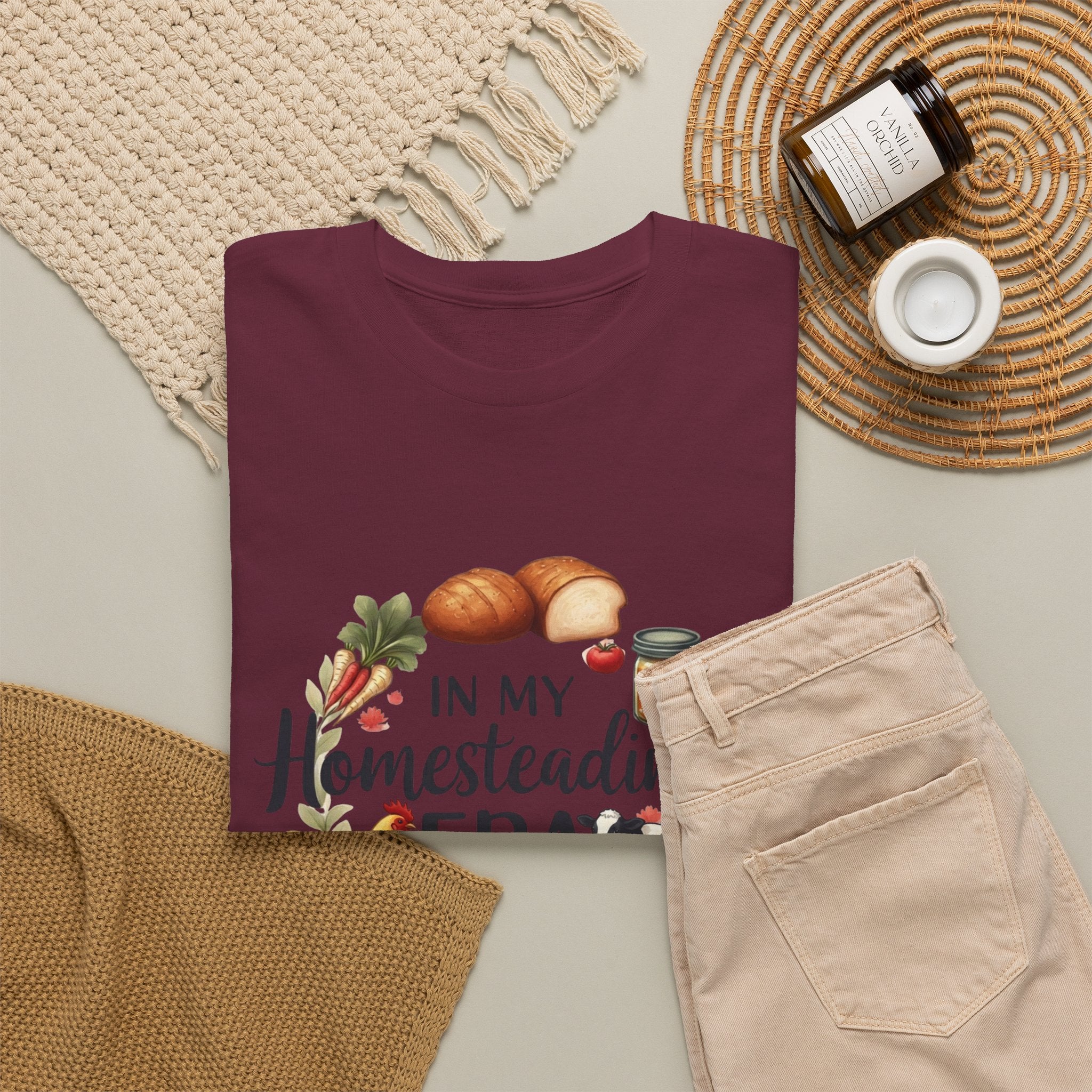 Homesteading Era Tee — Cute Bread, Chickens & Eggs Design