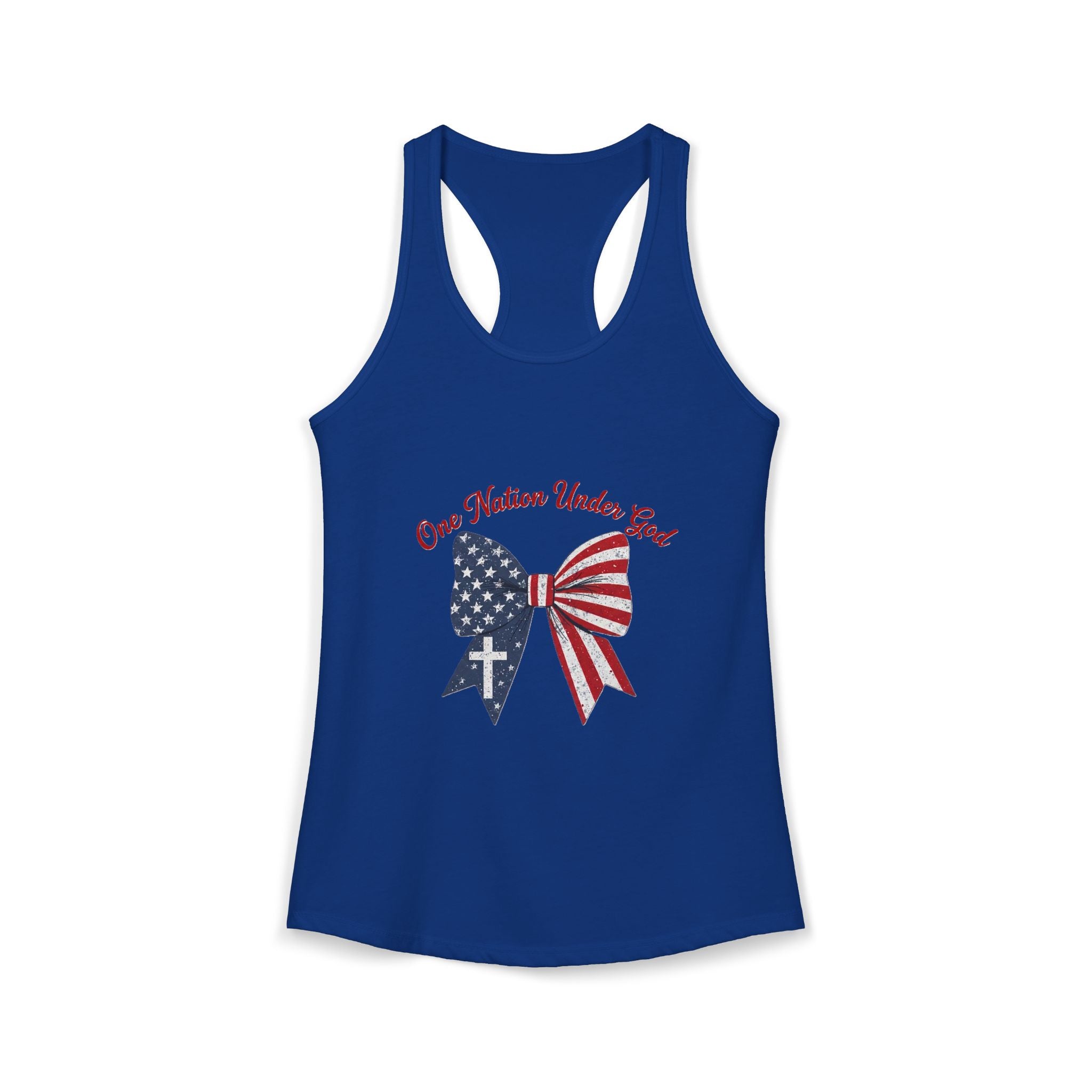 One Nation Under God Patriotic Tank Top — Women's Racerback