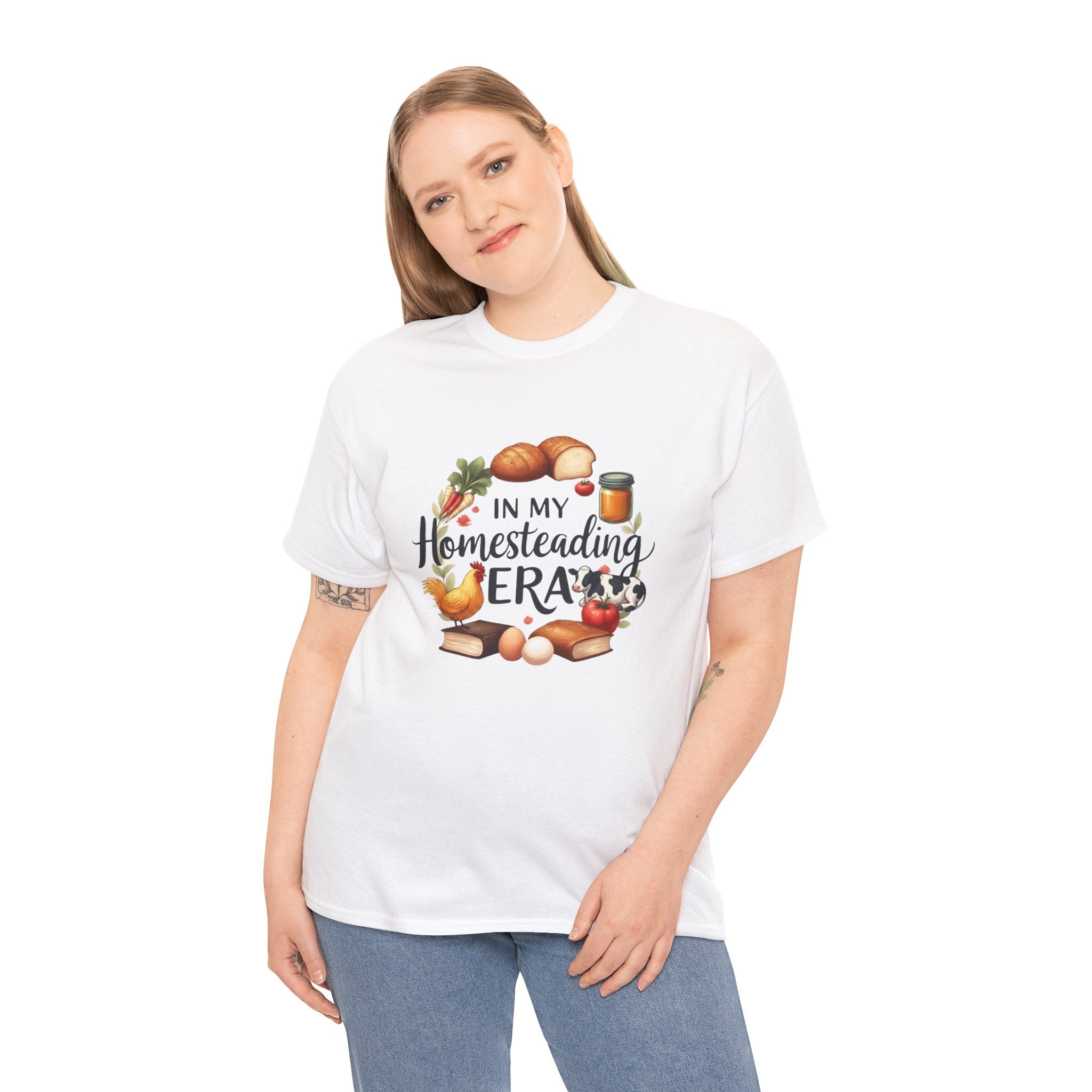 Homesteading Era Tee — Cute Bread, Chickens & Eggs Design