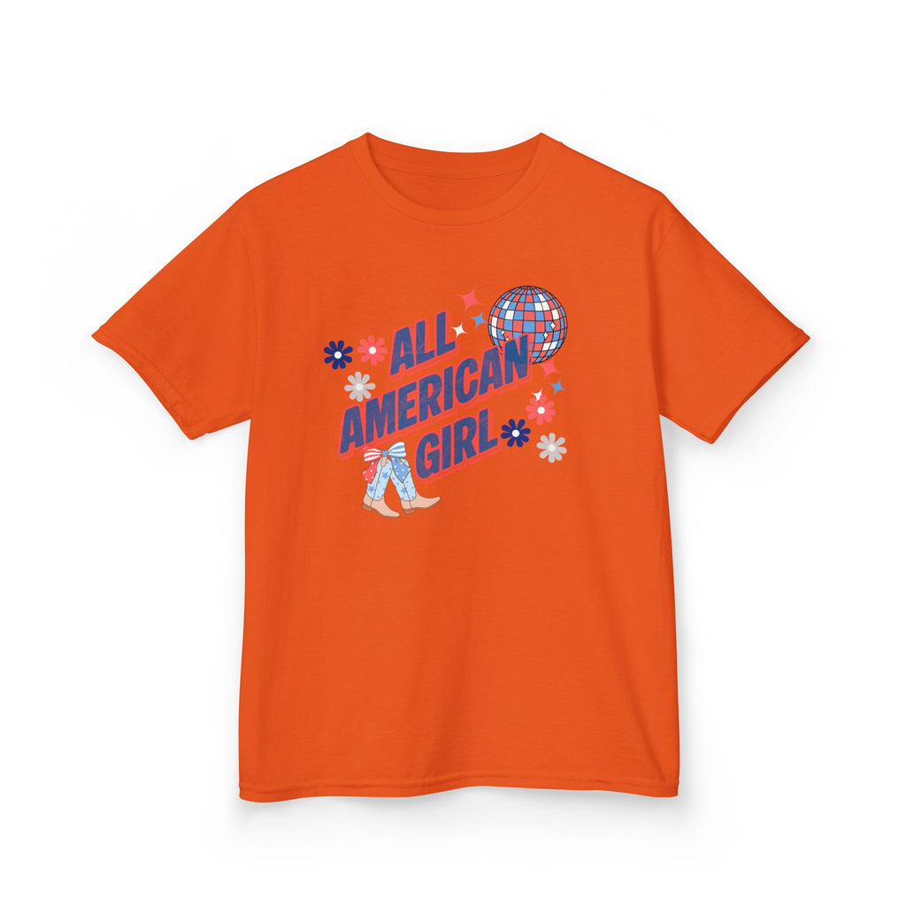 All American Girl Kids T-Shirt — Patriotic 4th of July Tee