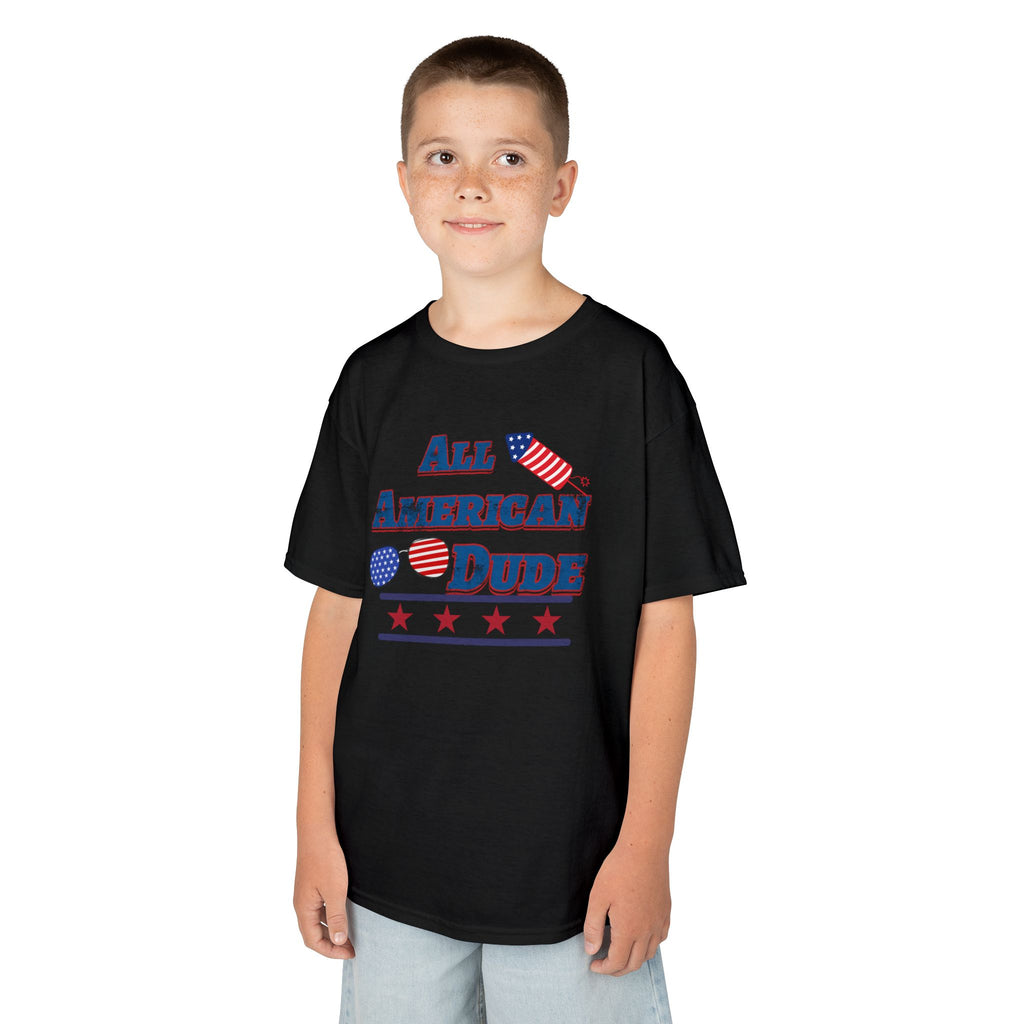 Kids Tee — "All American Dude" Patriotic 4th of July T-Shirt