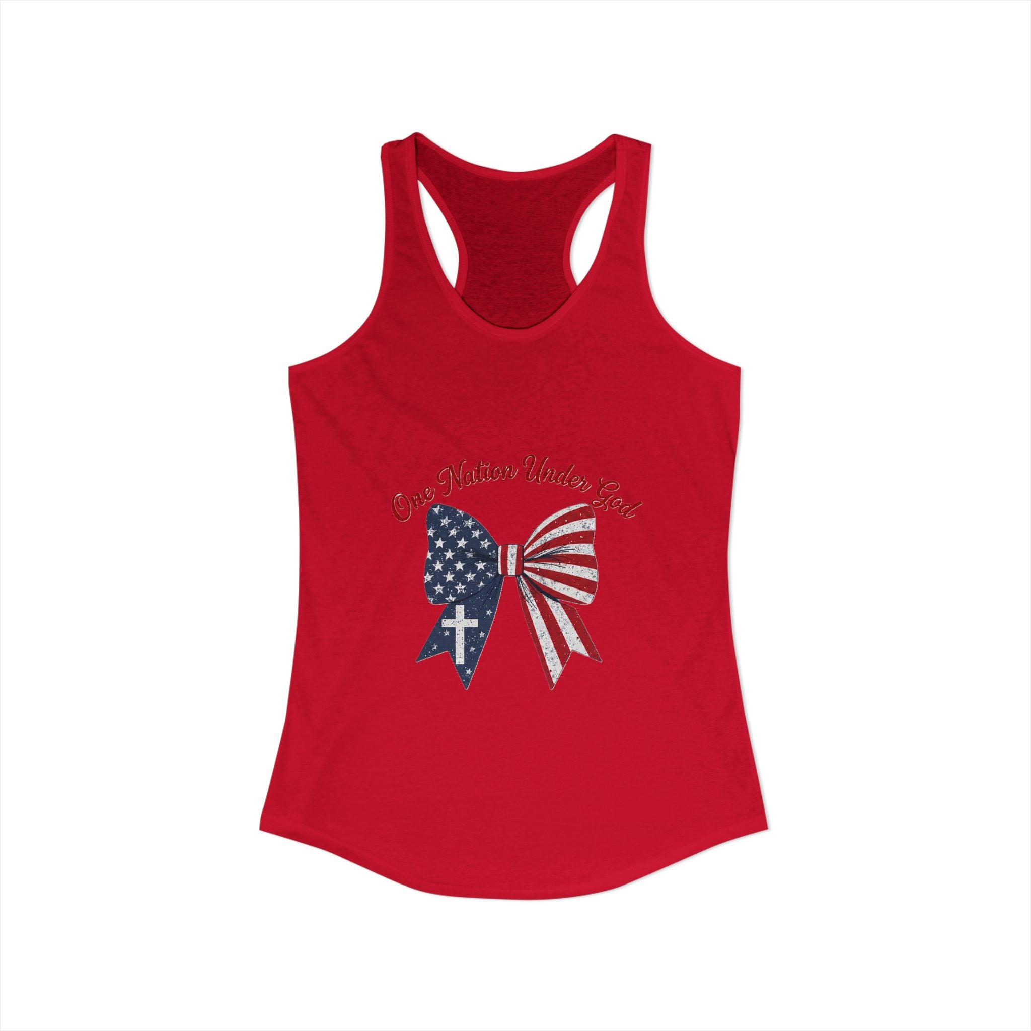 One Nation Under God Patriotic Tank Top — Women's Racerback