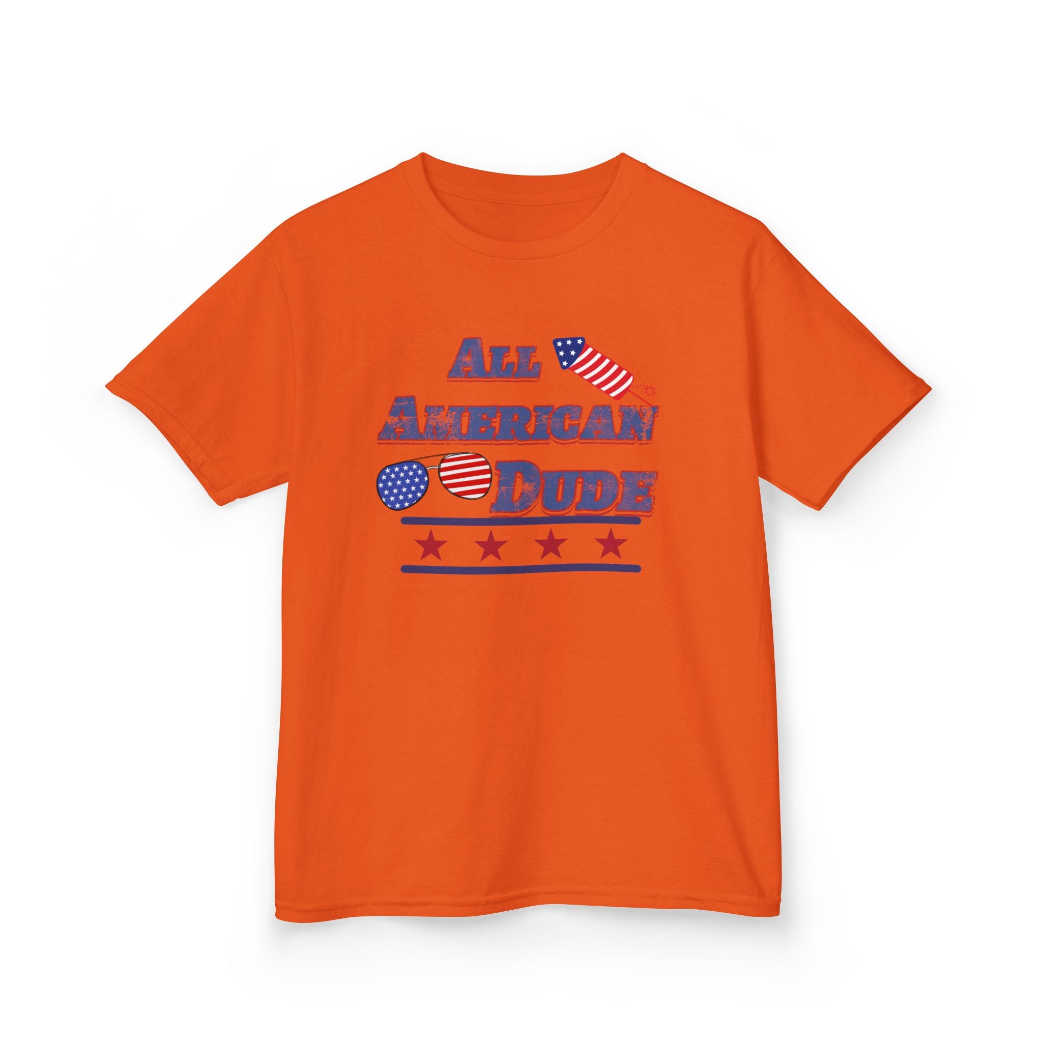 Kids Tee — "All American Dude" Patriotic 4th of July T-Shirt