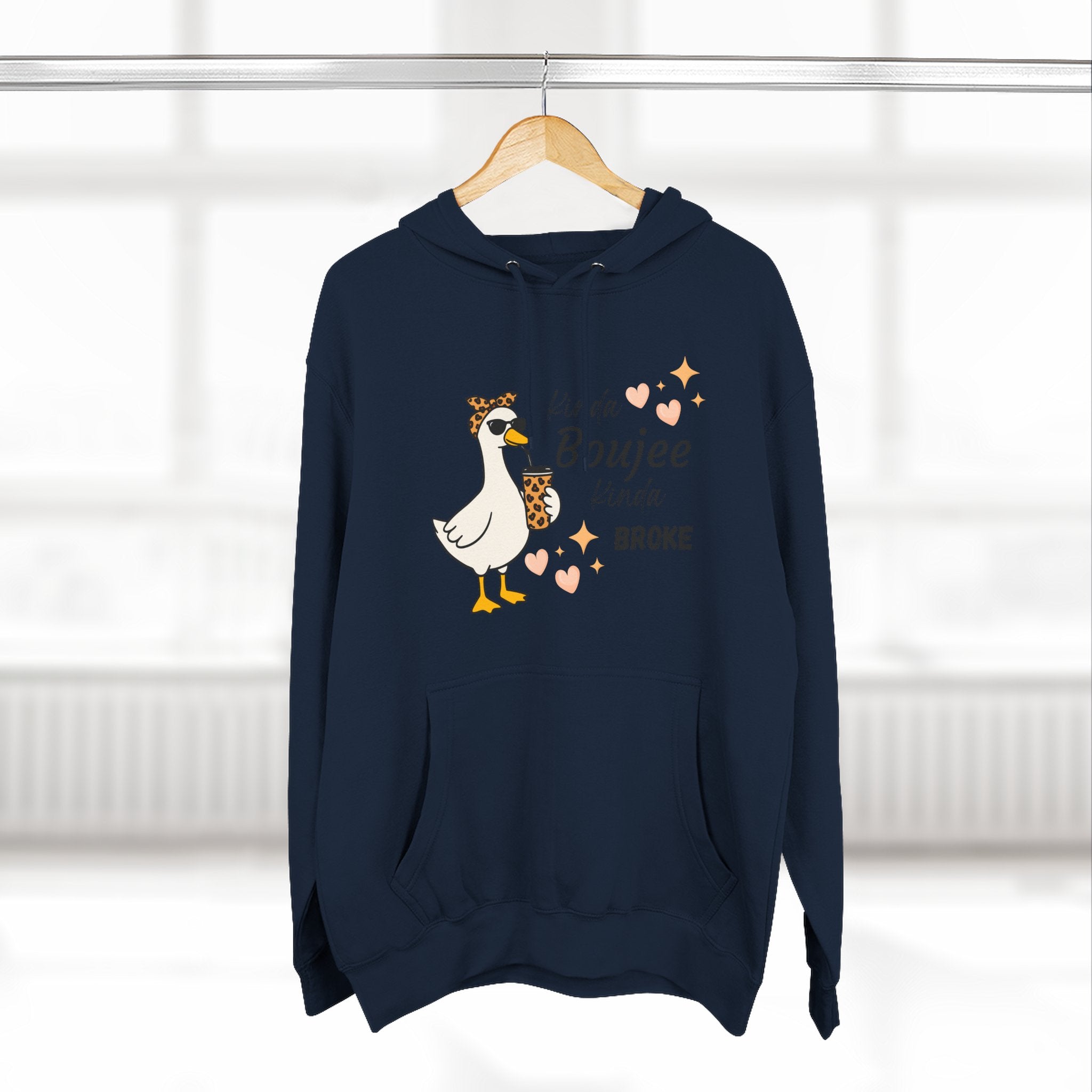 Duck Graphic Hoodie — "A Little Boujee, Kinda Broke" Cute Casual Pullover
