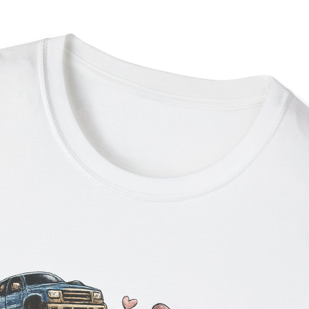 Mama Jeep & Ballet Shoes T-Shirt — 'MAMA' Graphic Tee with Trucks, Bows & Ballet Slippers