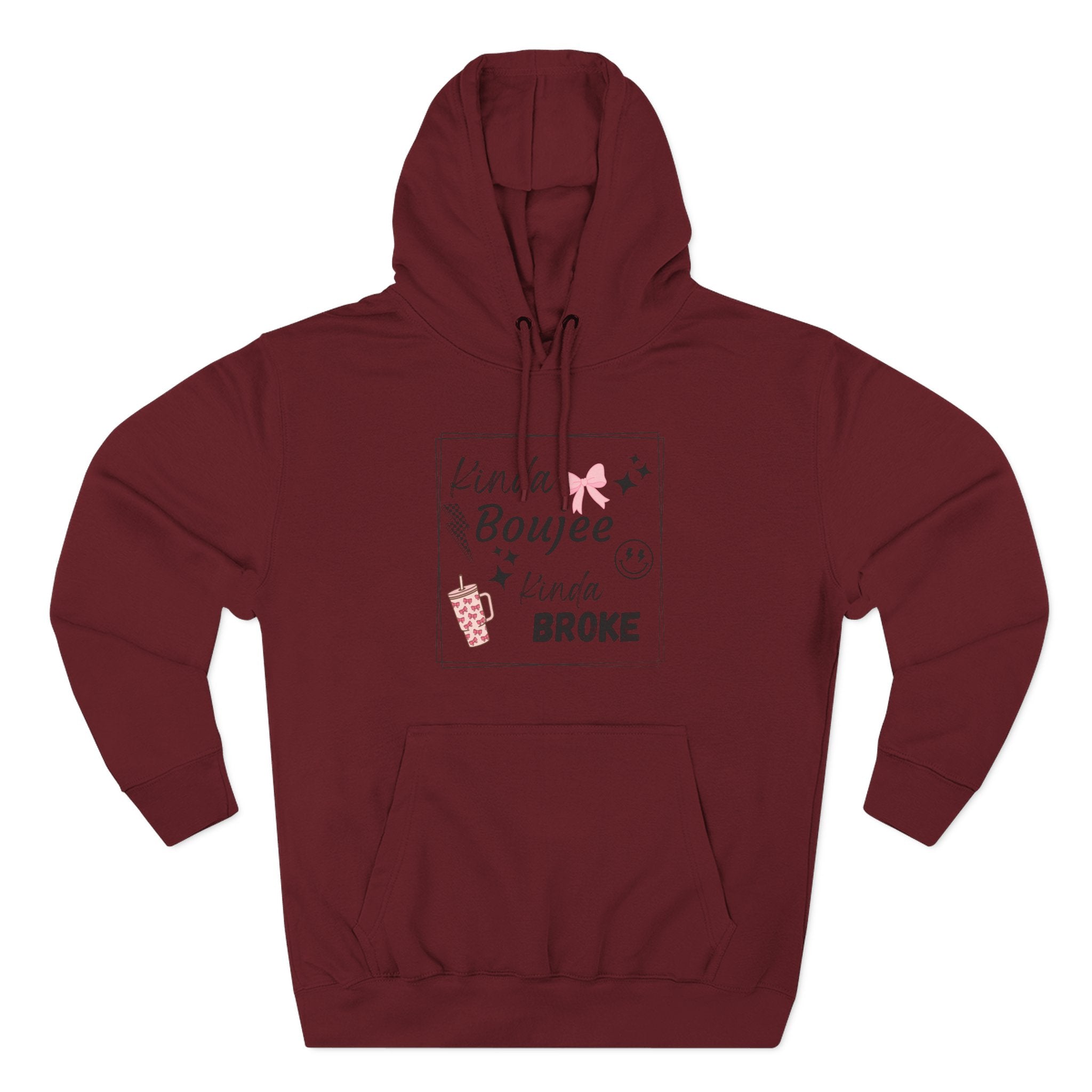 Boujee But Broke Hoodie — Cute Graphic Fleece Pullover