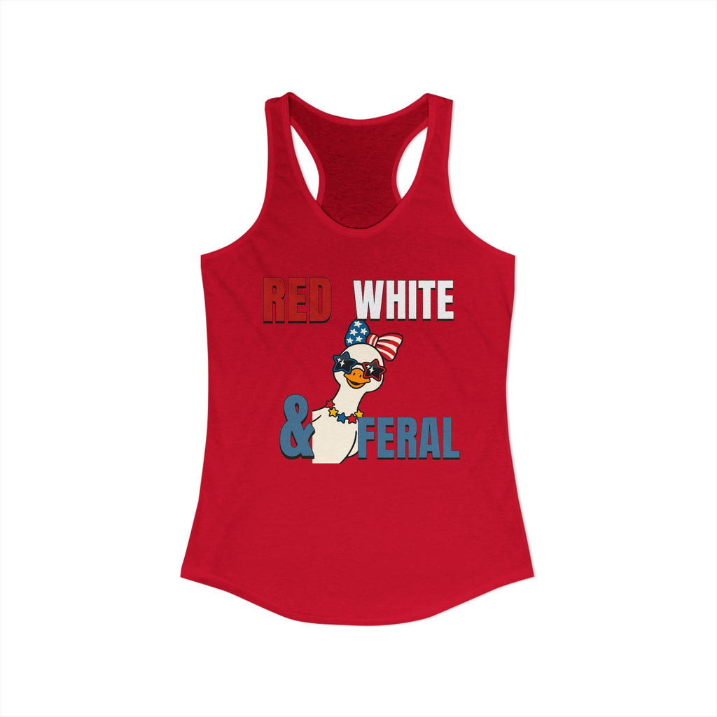 Red white & Feral Patriotic Tank Top