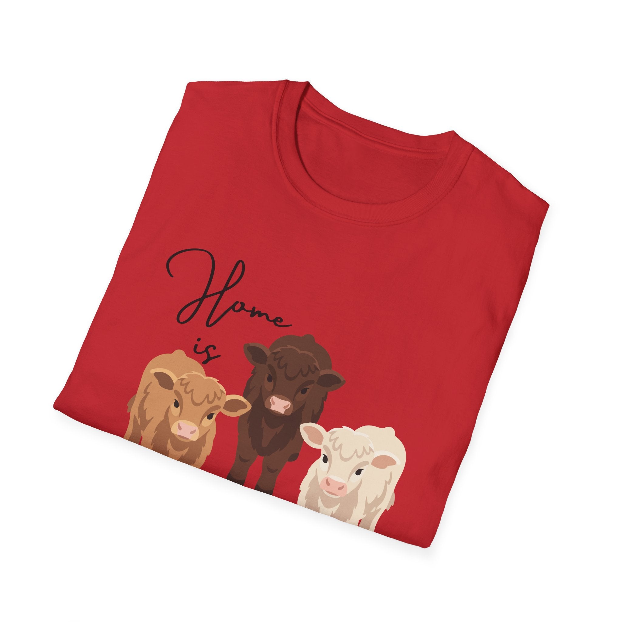 Cow Trio Graphic T-Shirt — "Home is Where the Herd Is" Farm Animal Tee