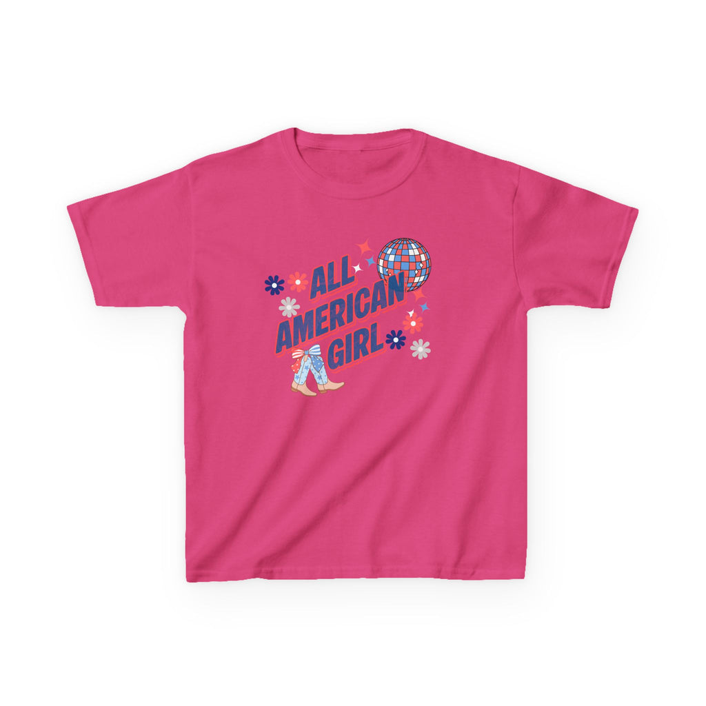 All American Girl Kids T-Shirt — Patriotic 4th of July Tee