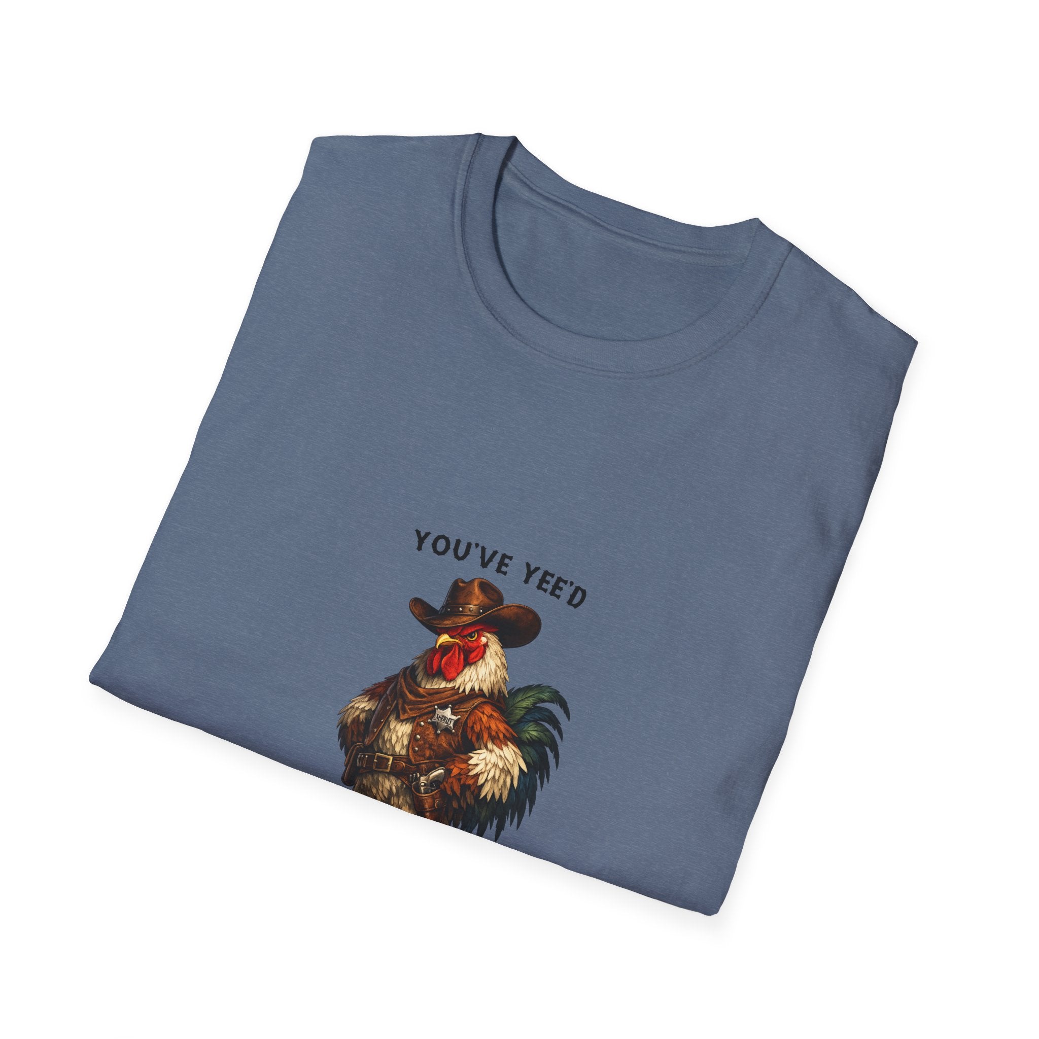 Rooster Joke T-Shirt — “You’ve Feed Your Last Haw” Funny Farm Animal Tee