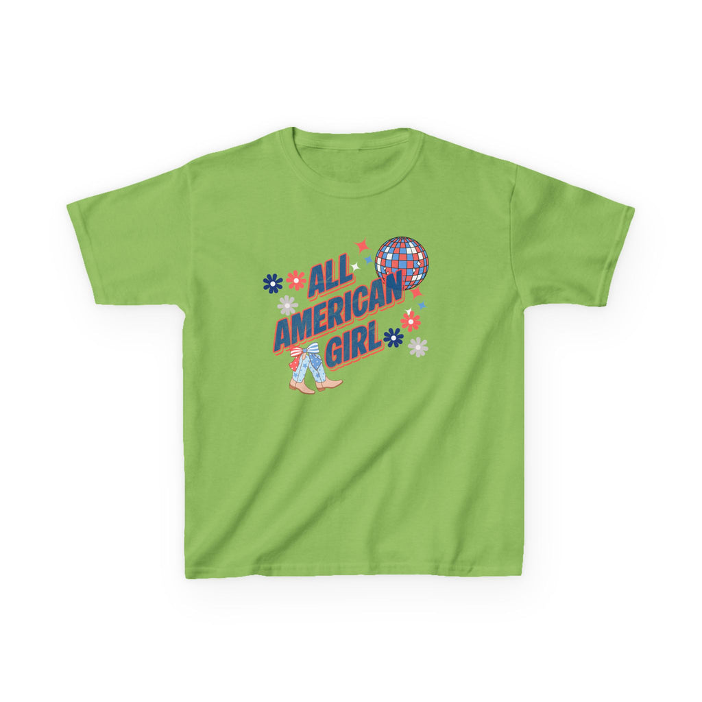 All American Girl Kids T-Shirt — Patriotic 4th of July Tee