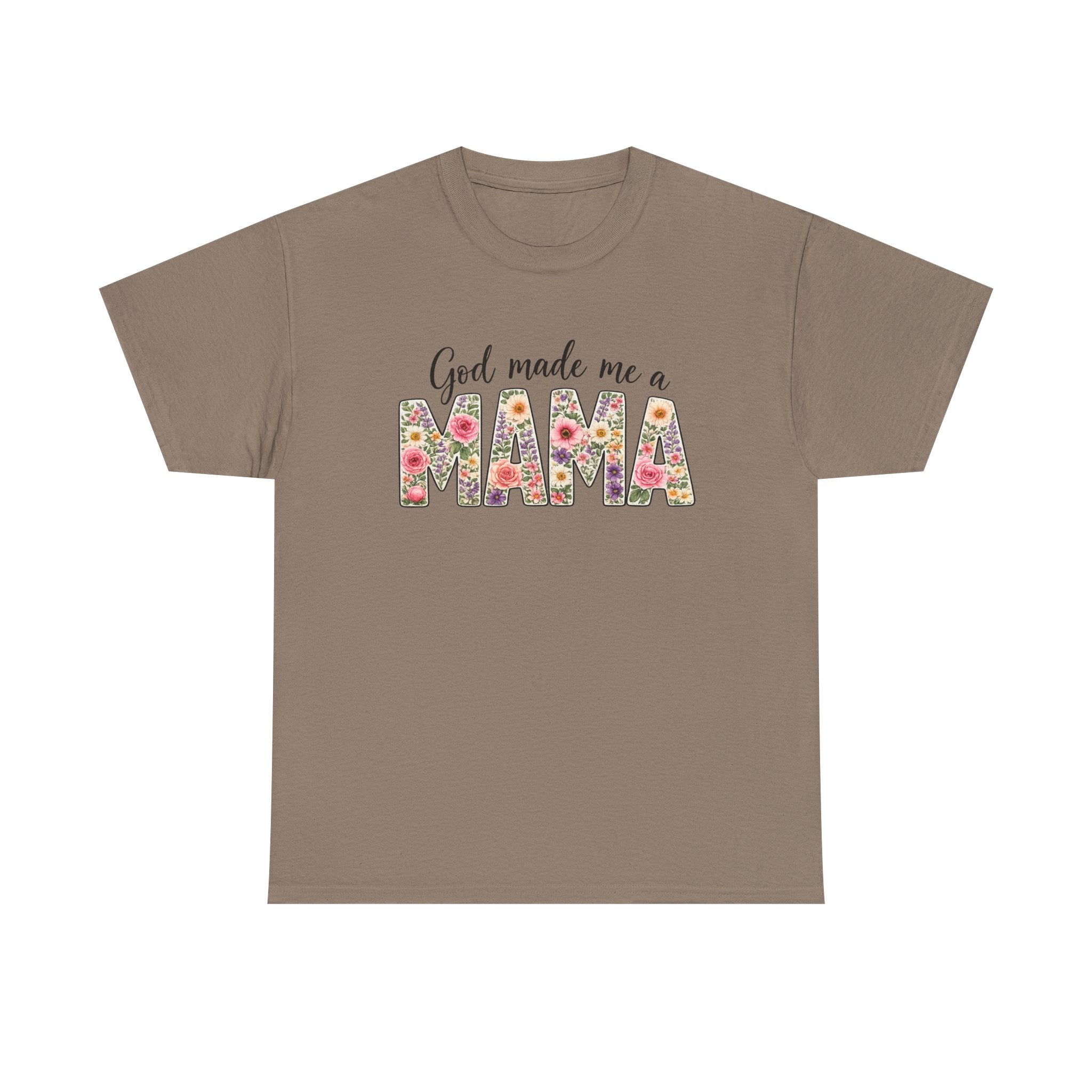 Mama Floral Tee — "God Made Me a Mama" Mother's Day T-Shirt