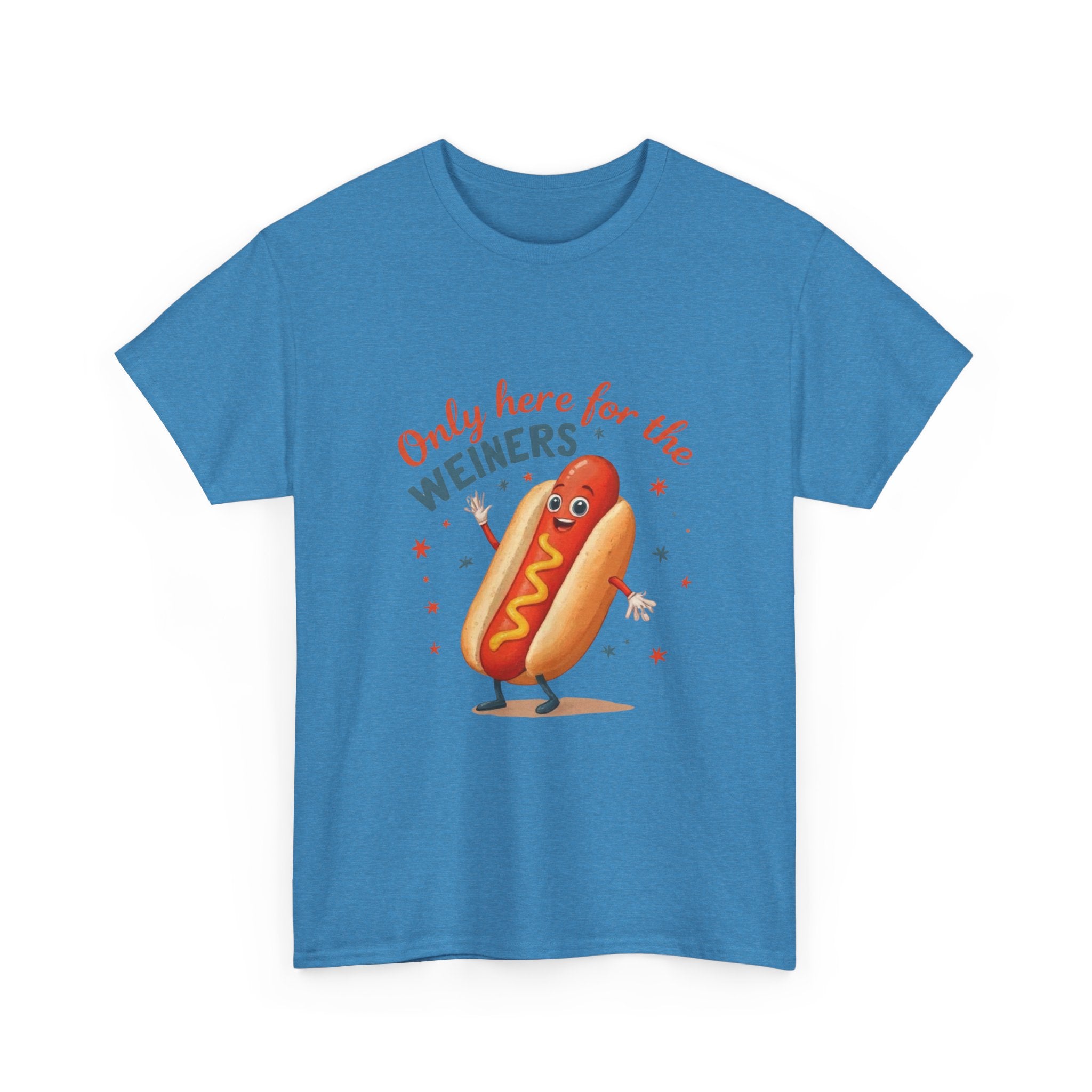 Funny Hot Dog Tee — "Only Here for the Weiners" Graphic T-Shirt