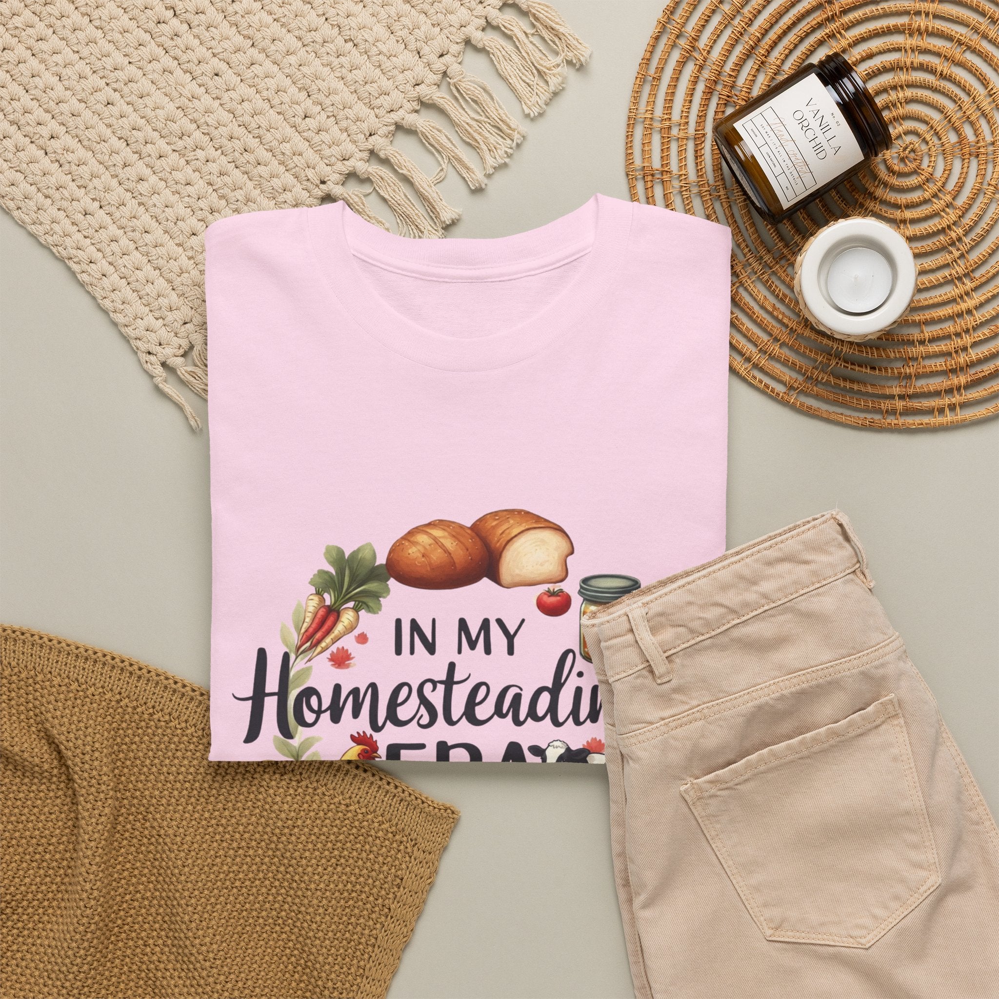 Homesteading Era Tee — Cute Bread, Chickens & Eggs Design