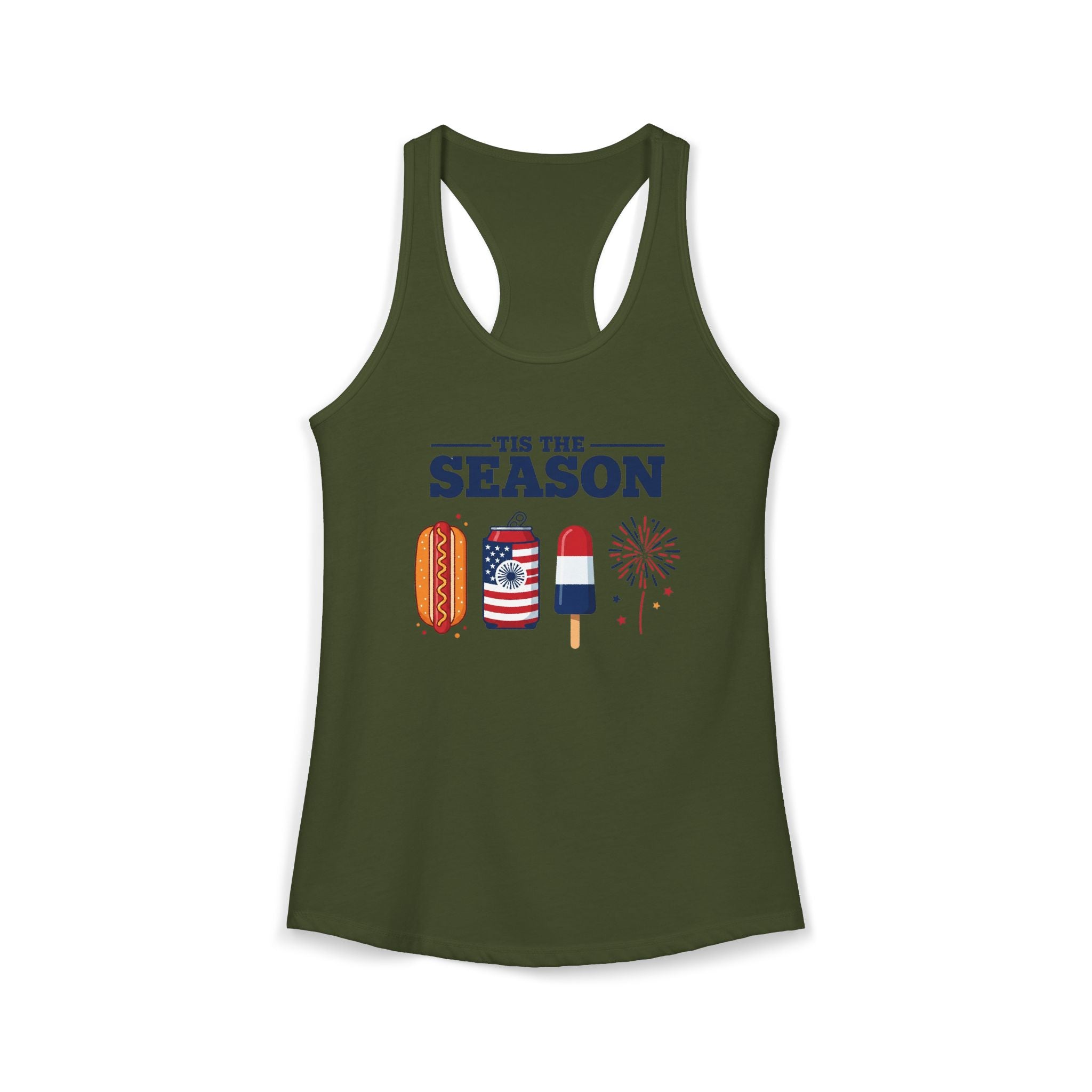 4th of July USA 'Tis the Season Racerback Tank