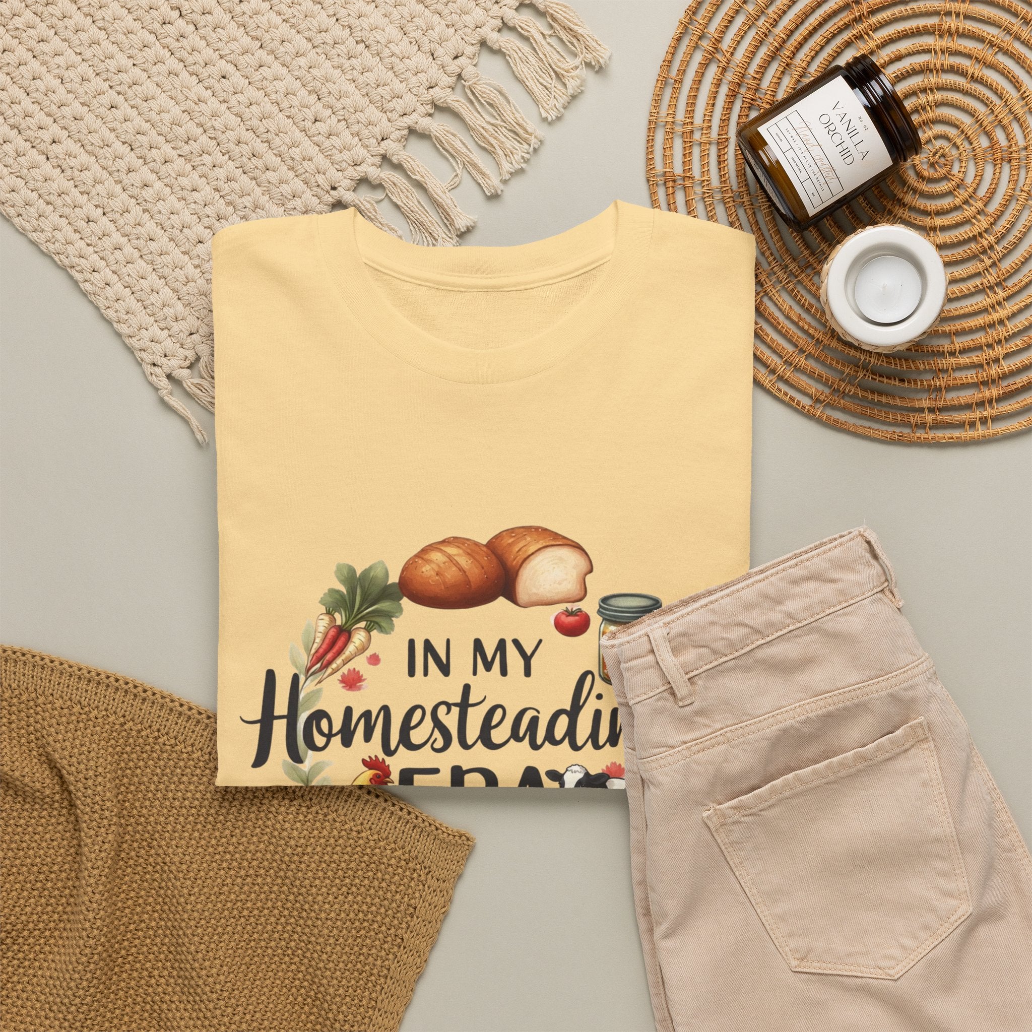 Homesteading Era Tee — Cute Bread, Chickens & Eggs Design