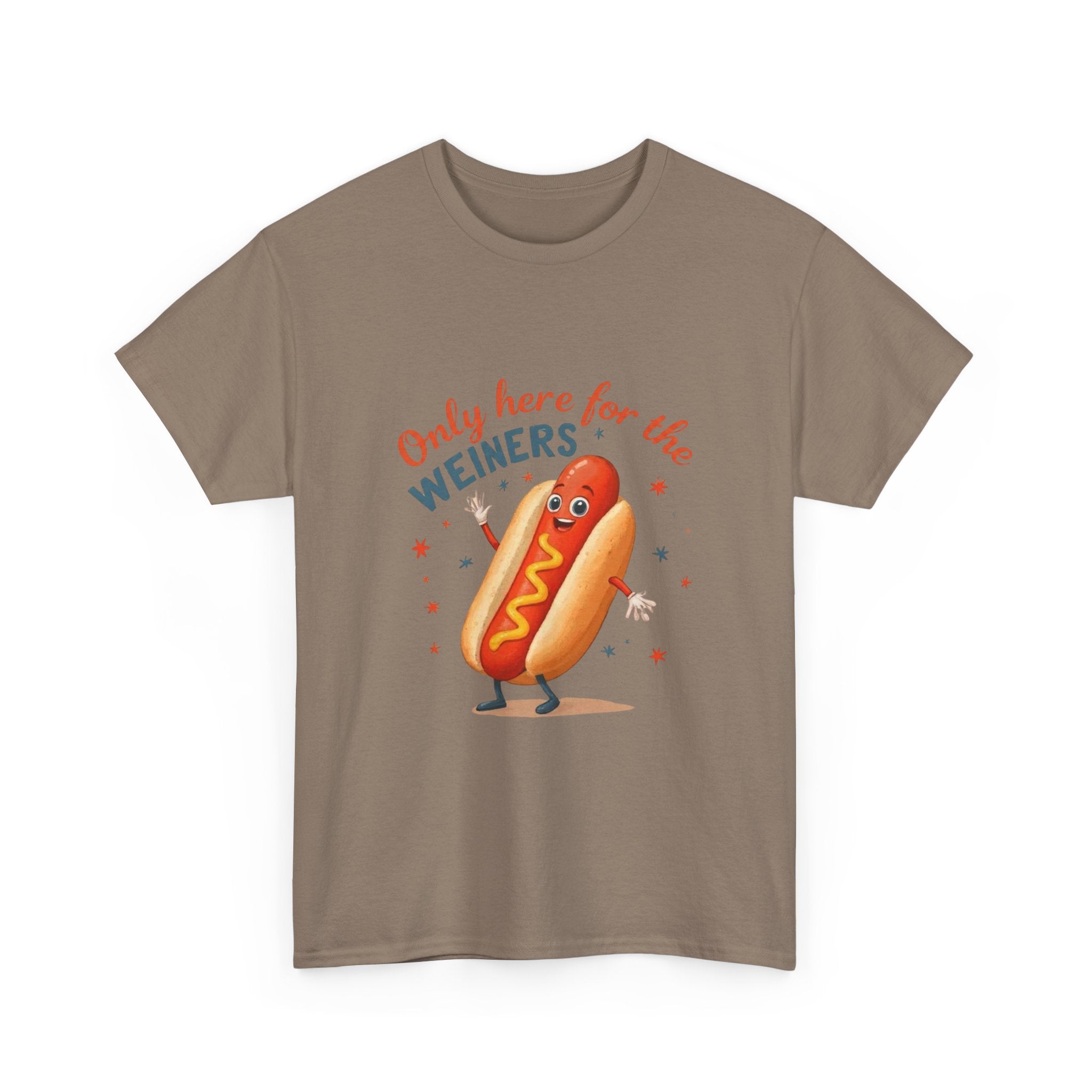 Funny Hot Dog Tee — "Only Here for the Weiners" Graphic T-Shirt