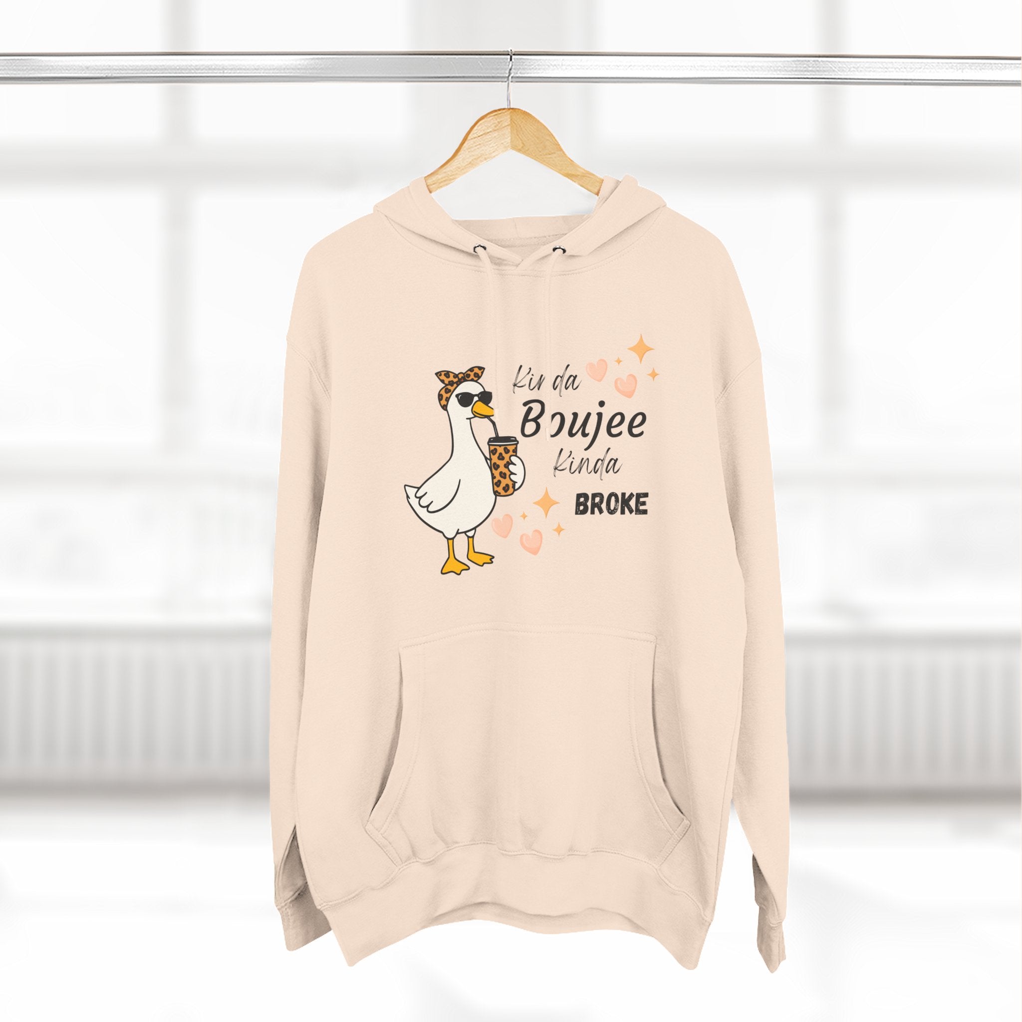 Duck Graphic Hoodie — "A Little Boujee, Kinda Broke" Cute Casual Pullover