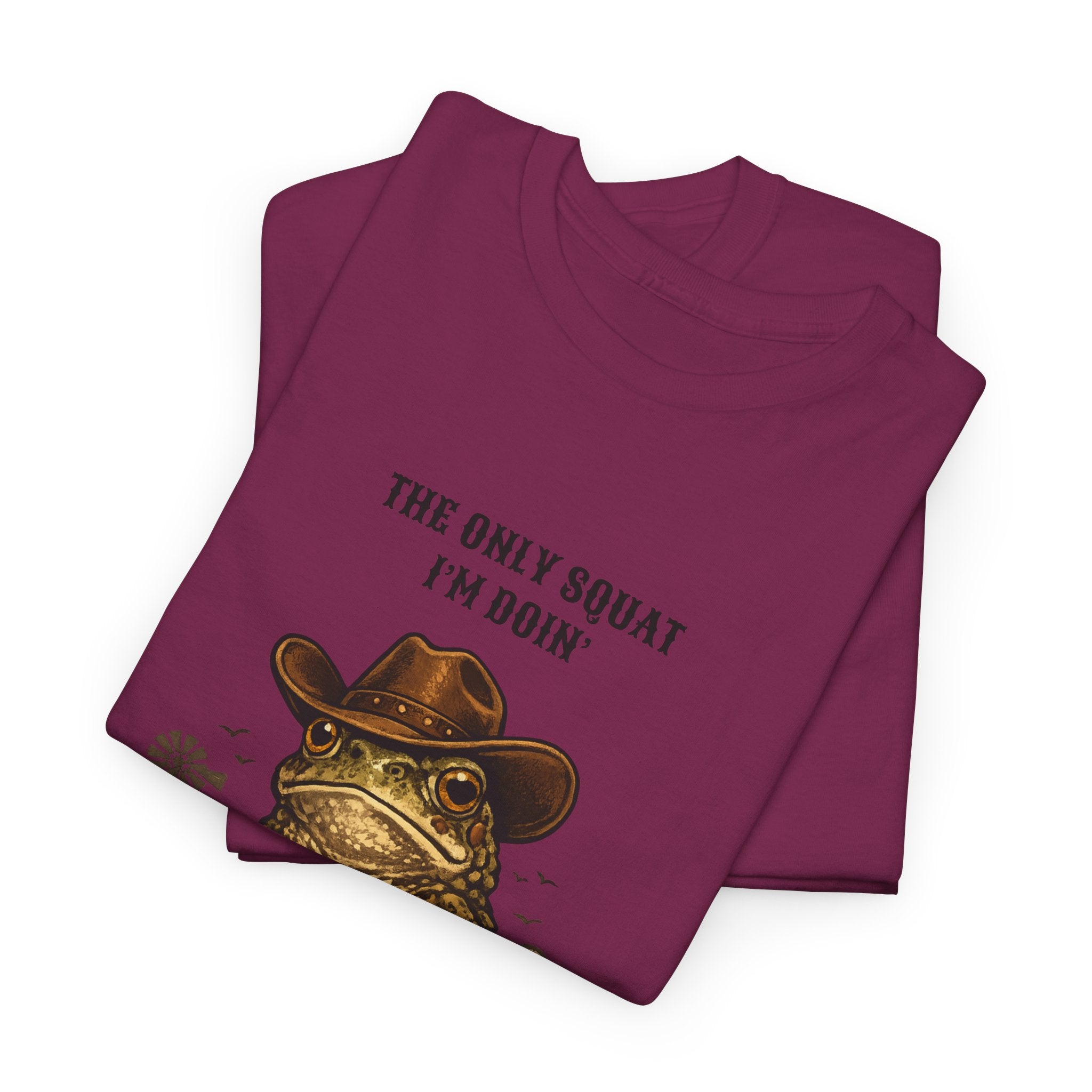 Frog Cowboy Tee — “The Only Squat I’m Doin’ Is Diddle” Funny Western Graphic T-Shirt