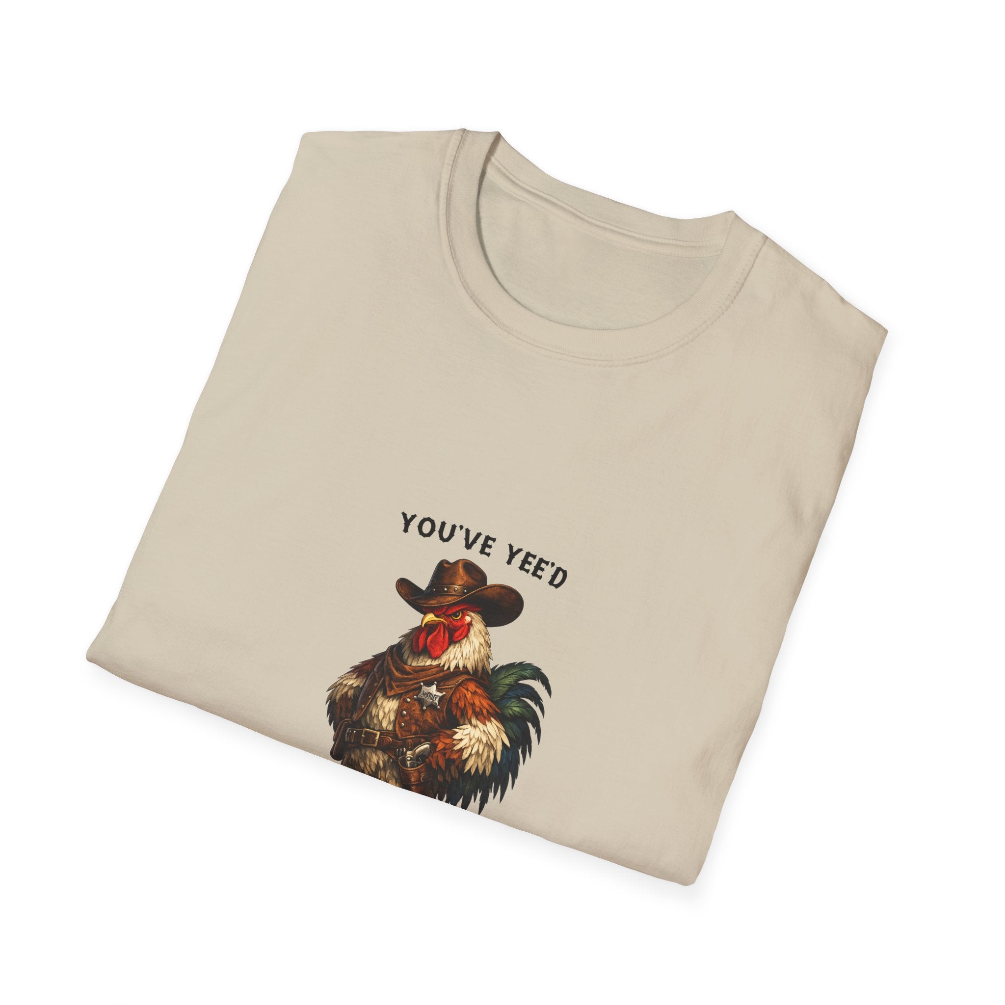 Rooster Joke T-Shirt — “You’ve Feed Your Last Haw” Funny Farm Animal Tee